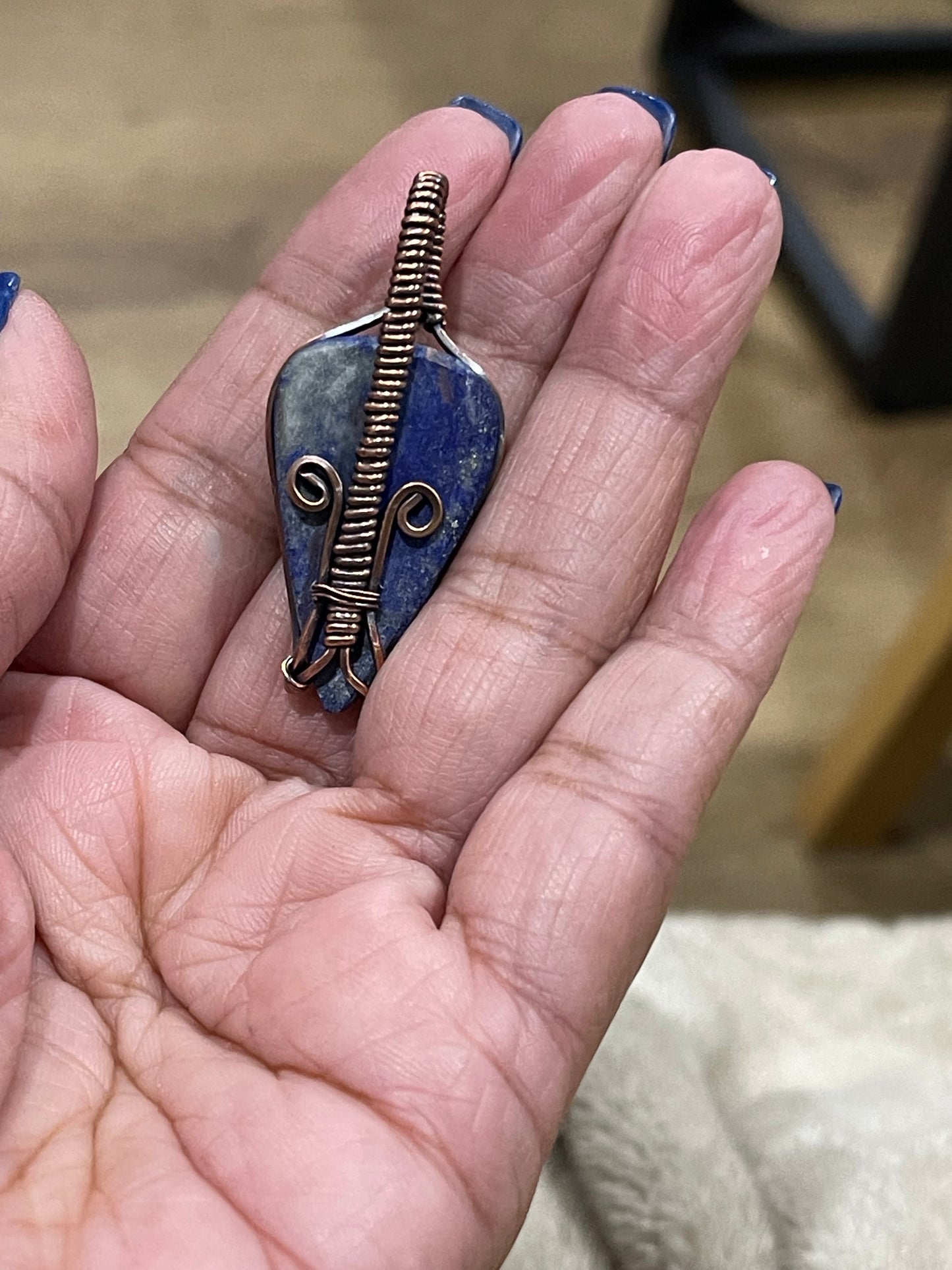 Lapis Lazuli Copper Pendant