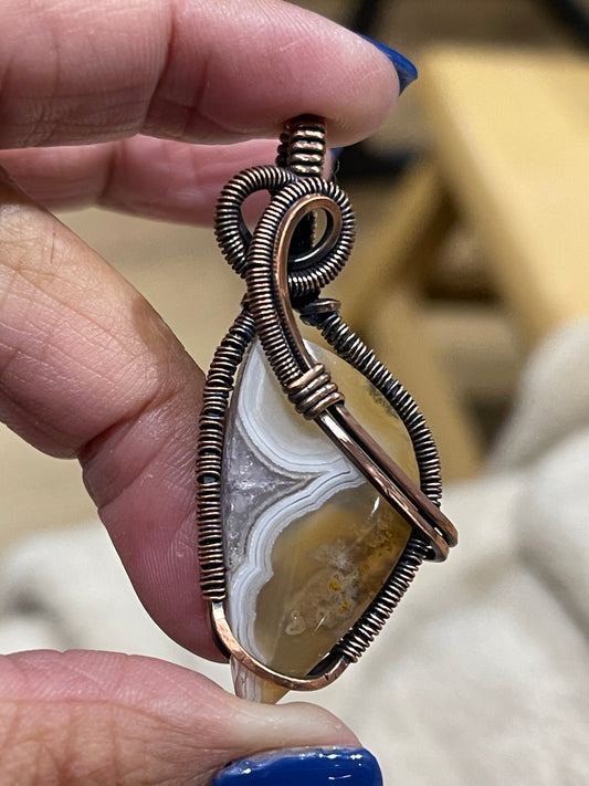 Sukabumi Moss Agate Copper Pendant