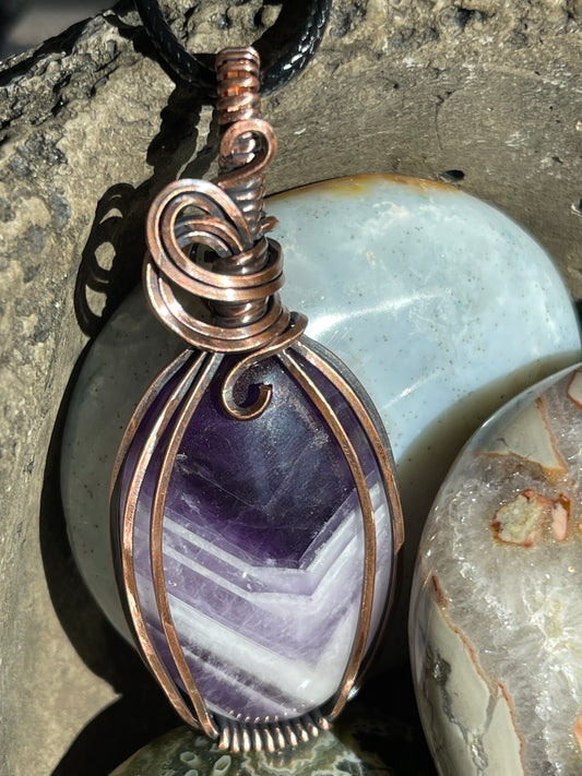 Dream Amethyst wrapped on Copper