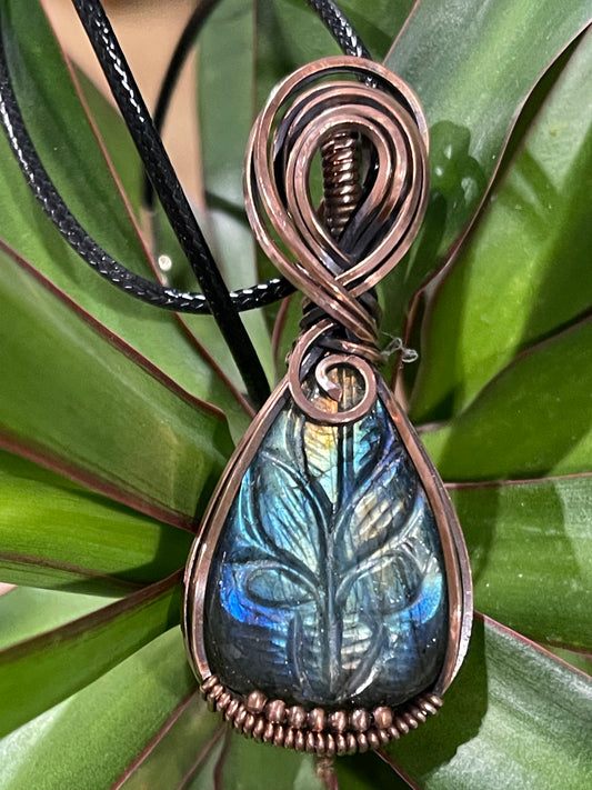 Copper Carved  Labradorite