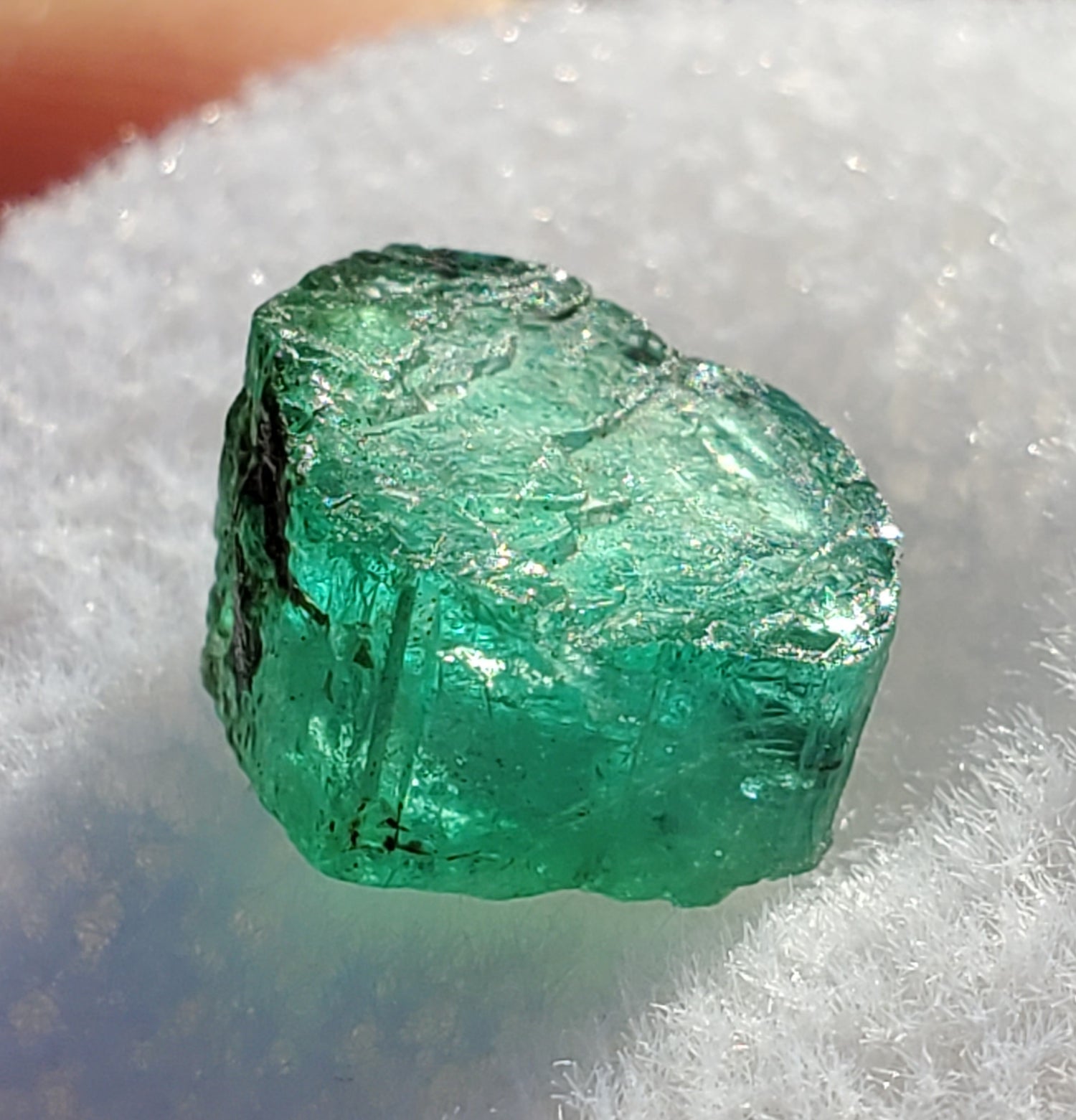 Untreated Terminated Tabular Emerald Floater, Kagem Mine, Zambia