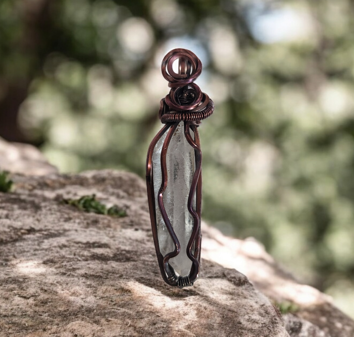 Wire Wrapped Quartz Point Pendant