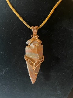 Red Jasper Chert Arrowhead and Copper