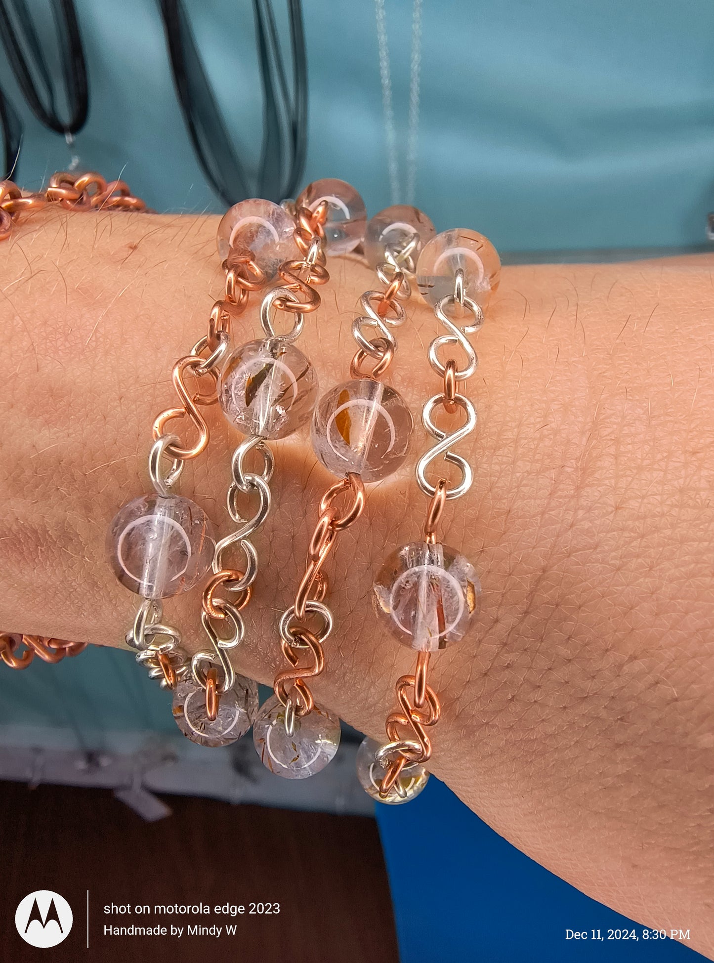 Rabbit Hair Rutile in Quartz Chain Necklace