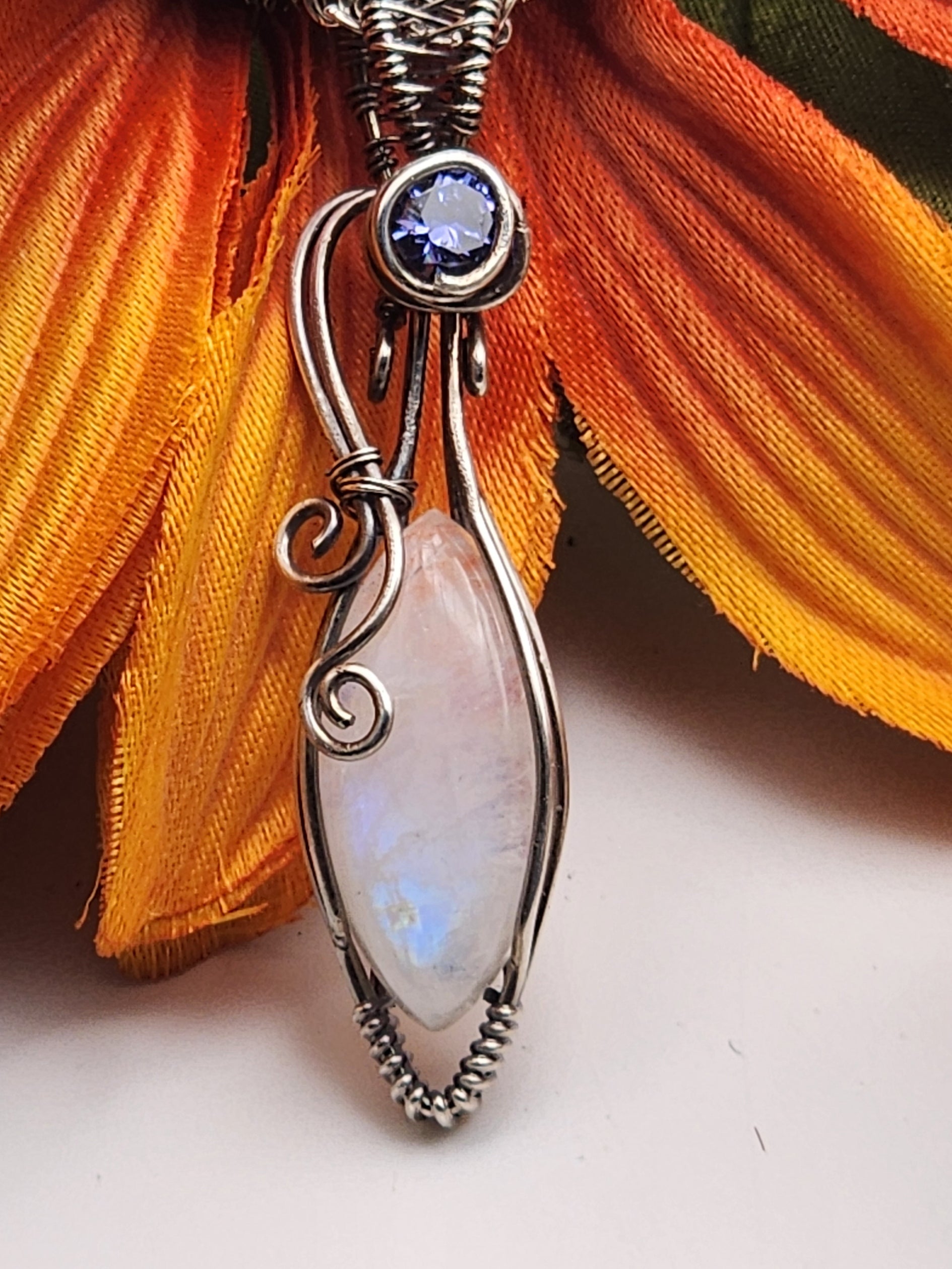 Moonstone with Tanzanite CZ