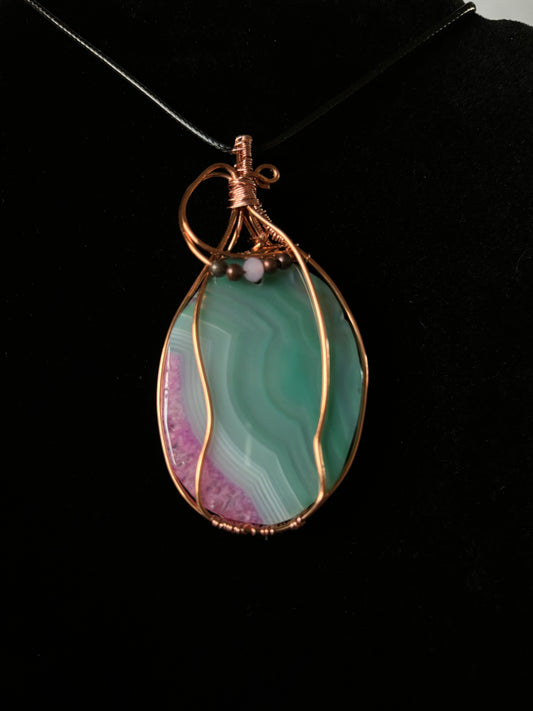 Ocean waves druzy agate