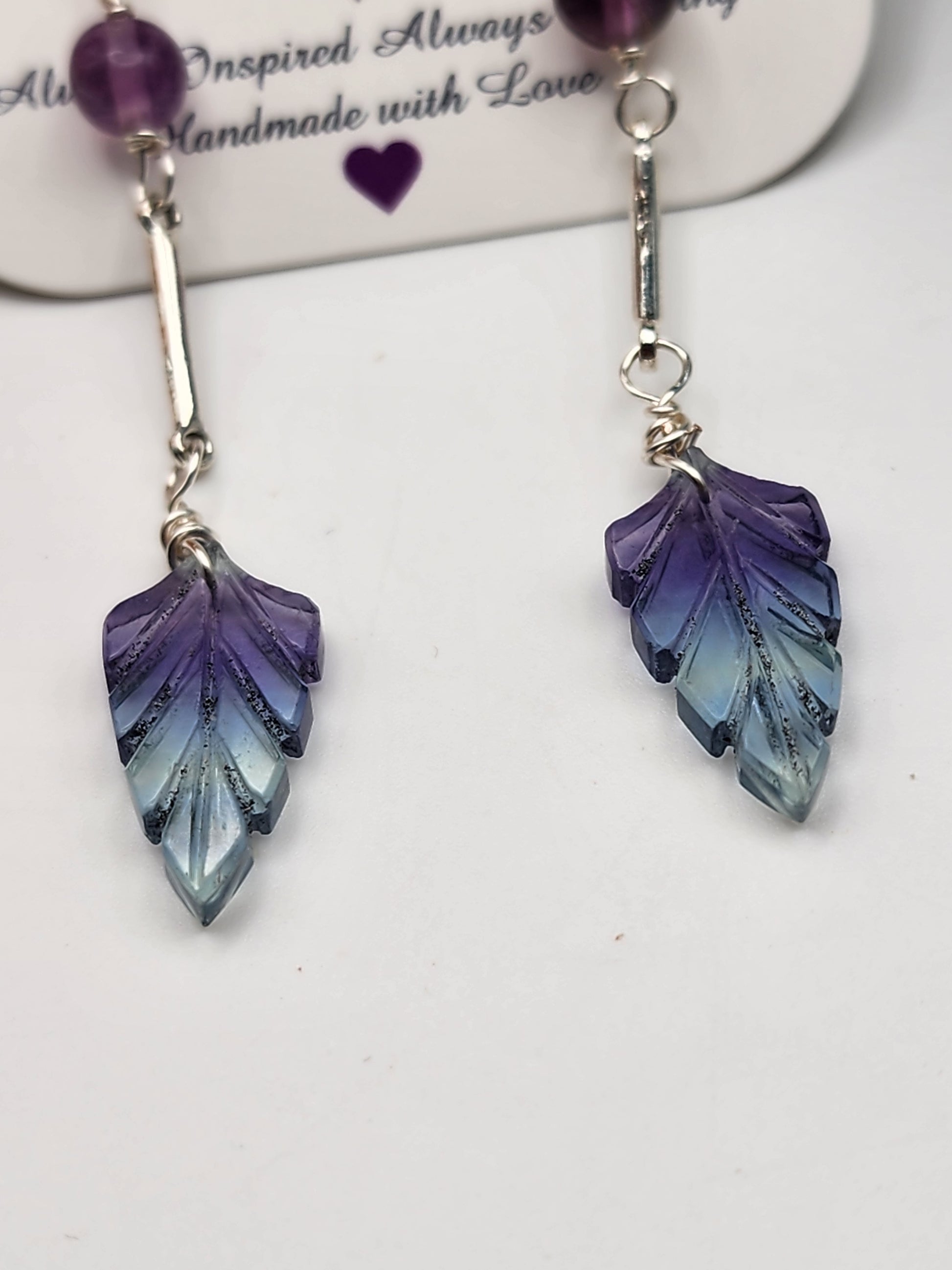 Carved Fluorite Leaf Cut Crystals