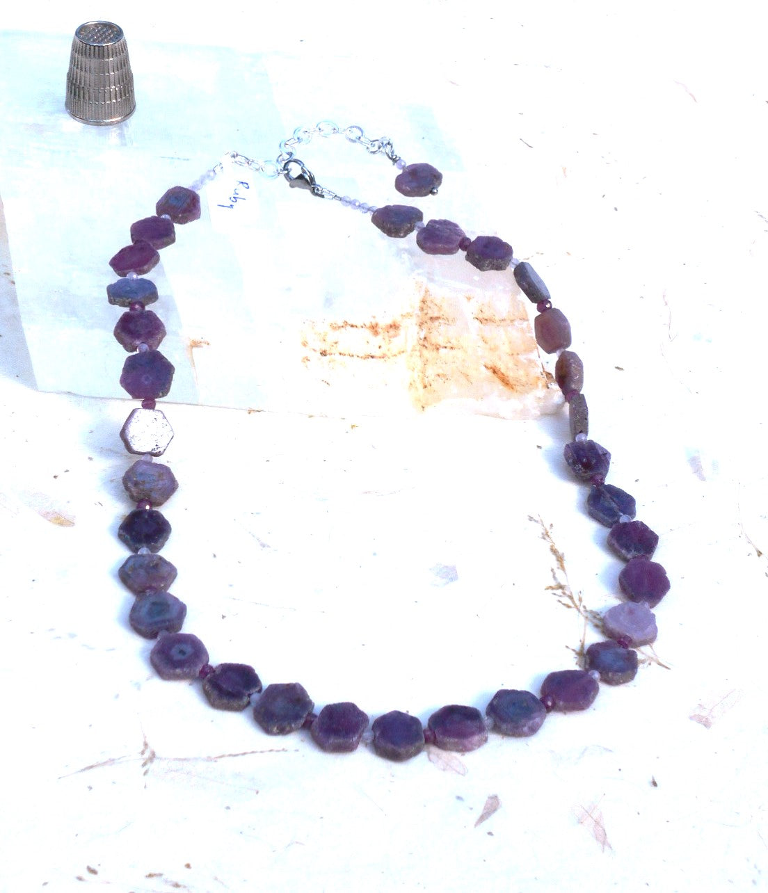 Natural Ruby Crystal Slices Necklace