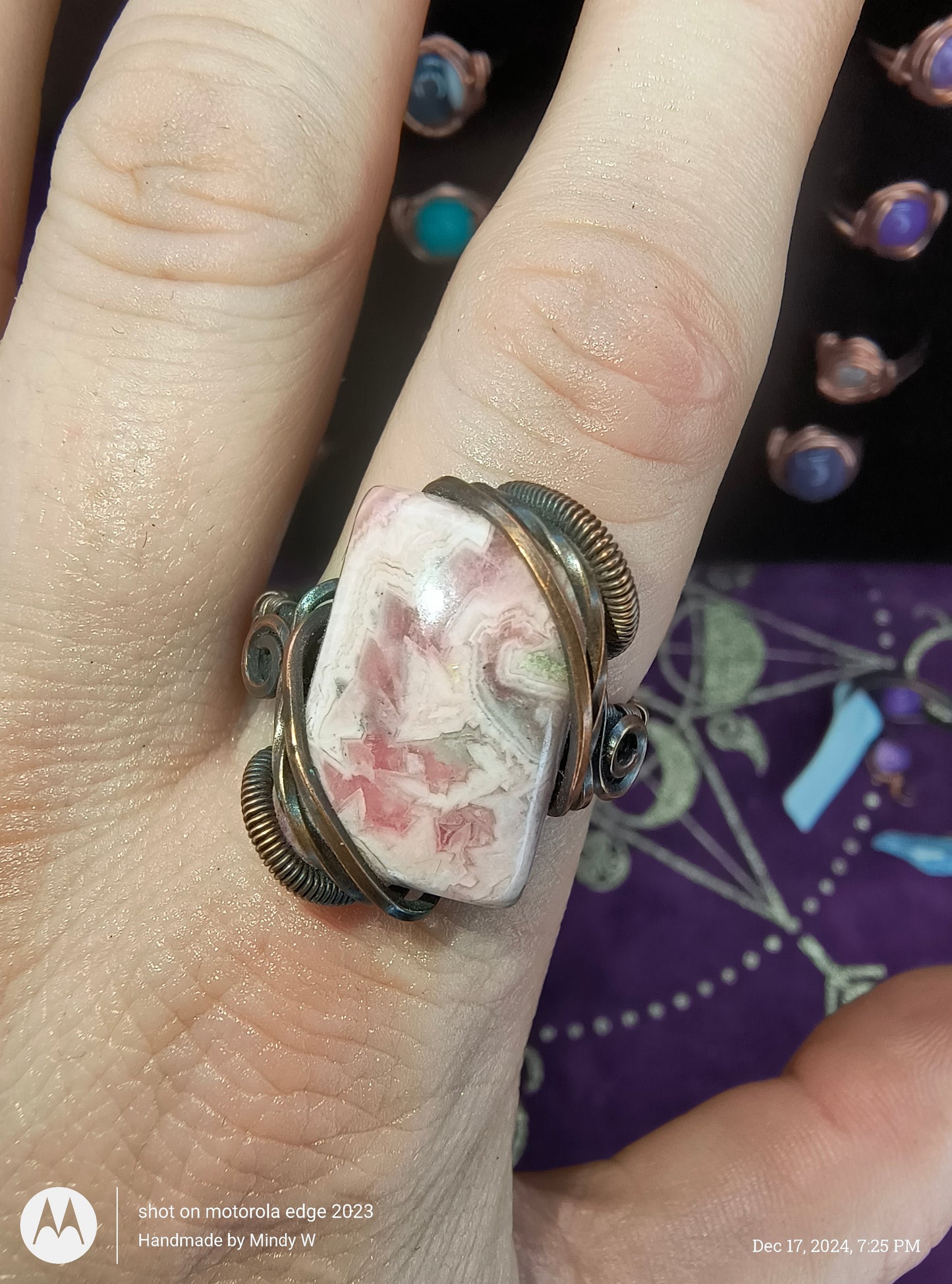 Rhodochrosite Ring