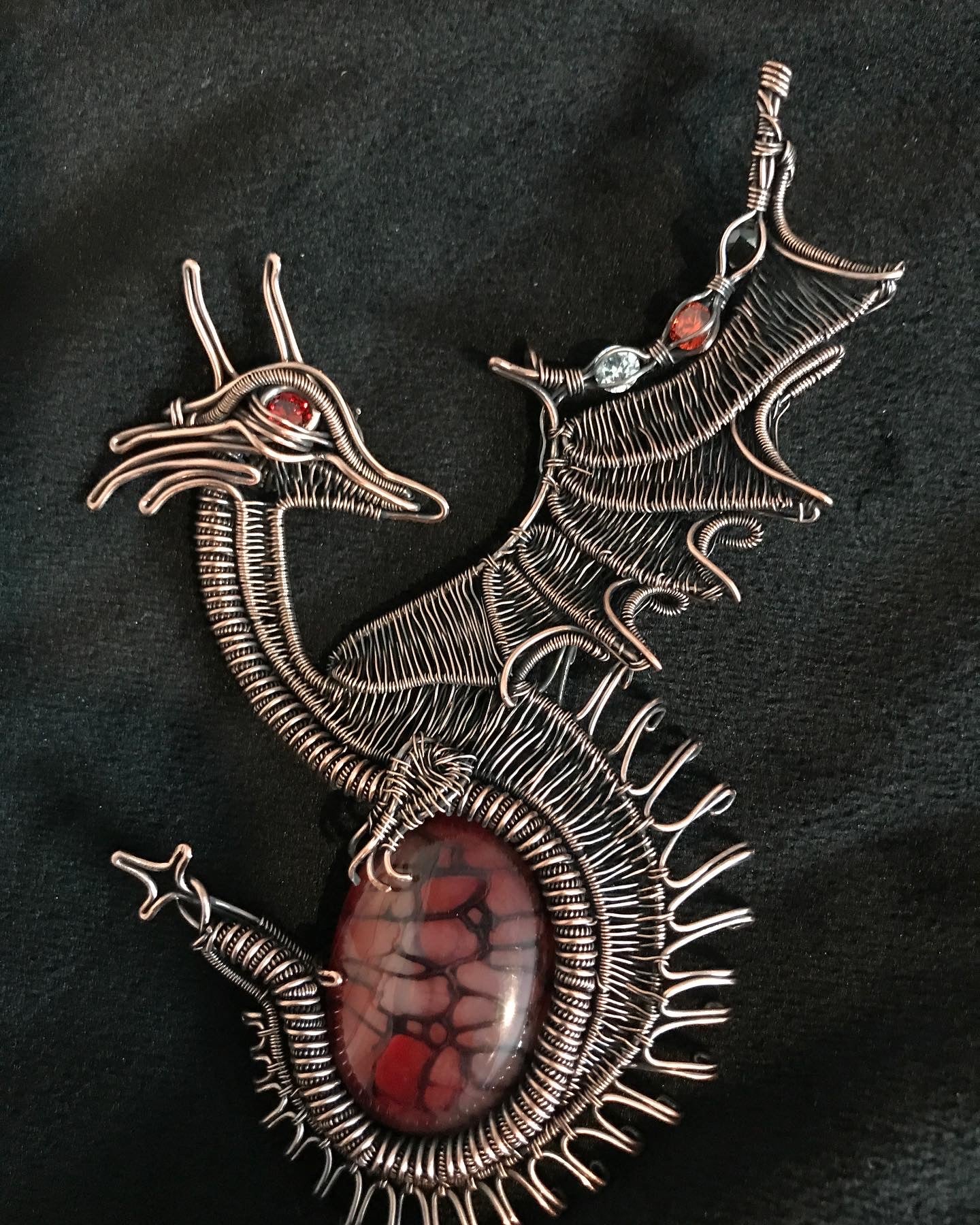 Dragons Vein Agate Copper Wire Wrapped Dragon