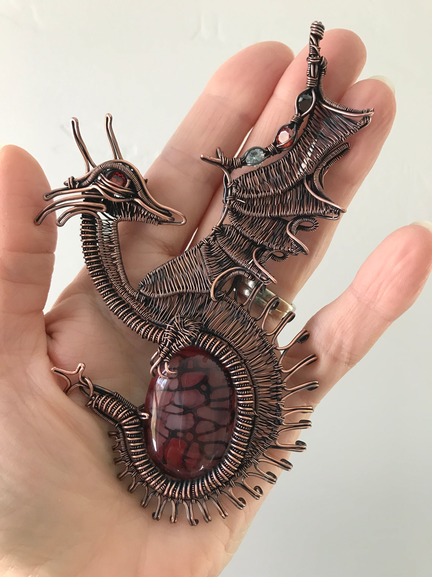 Dragons Vein Agate Copper Wire Wrapped Dragon