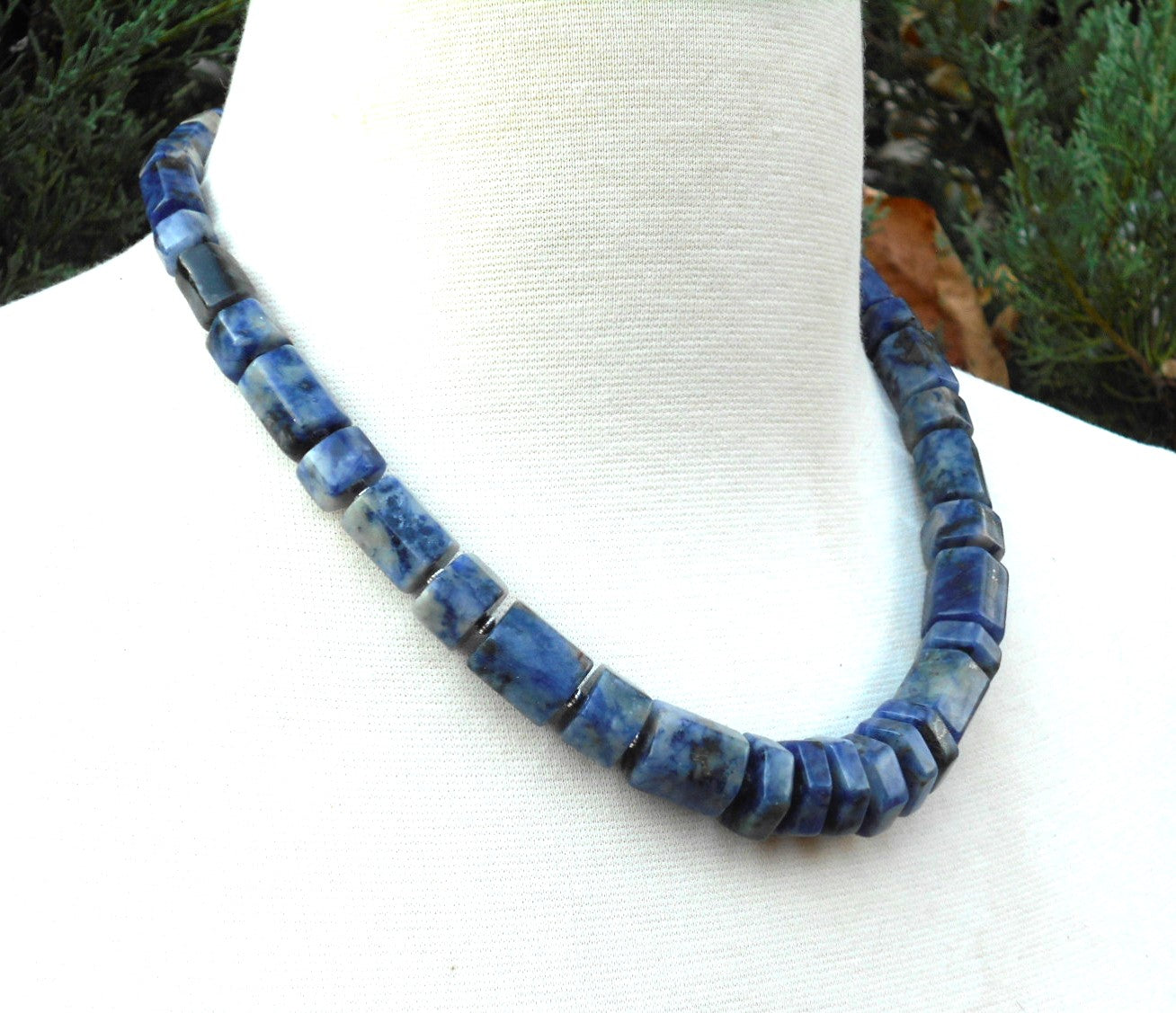 Hexagonal Sodalite Barrels Necklace