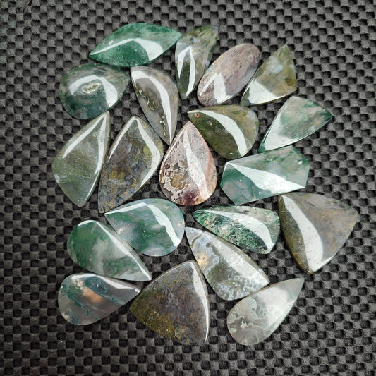 Green Moss Agate Cabochon lot of 20