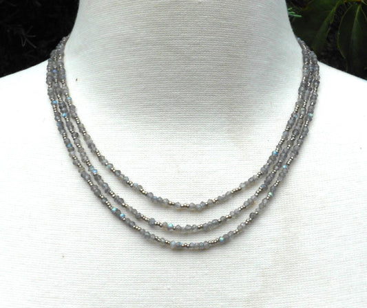 Three Strands of Tiny Labradorite