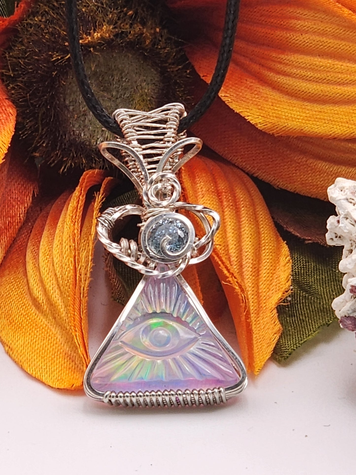 Carved Evil Eye Aura Opal