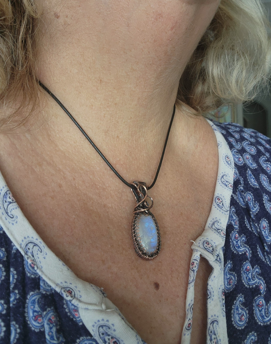 Oval Moonstone with Gallery Wire Trim