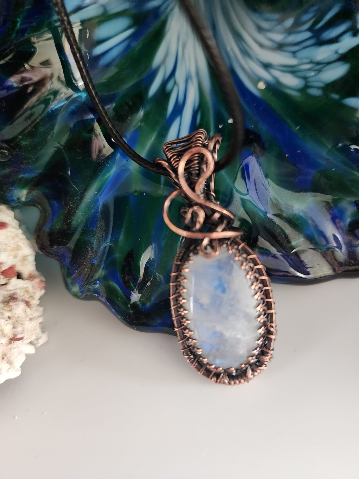 Oval Moonstone with Gallery Wire Trim