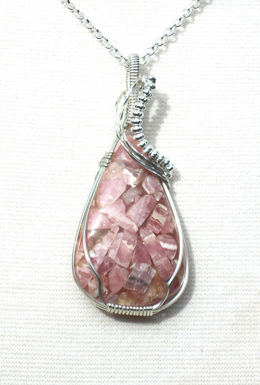 Rhodochrosite Composite Stone Pendant