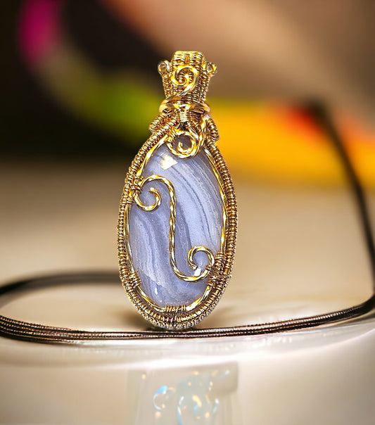 Blue Lace Agate Pendant