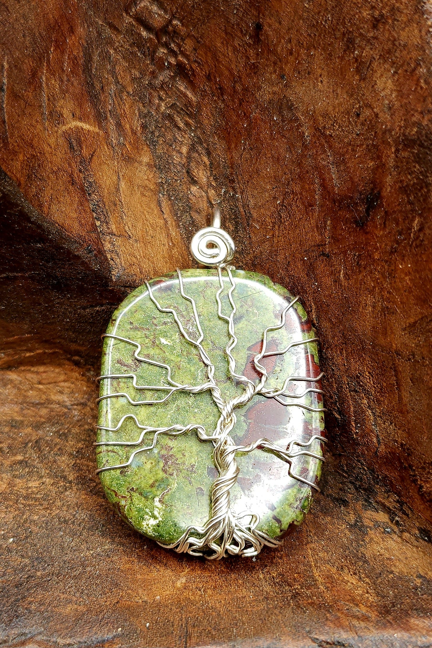 Dragon Bloodstone Tree of Life Pendant