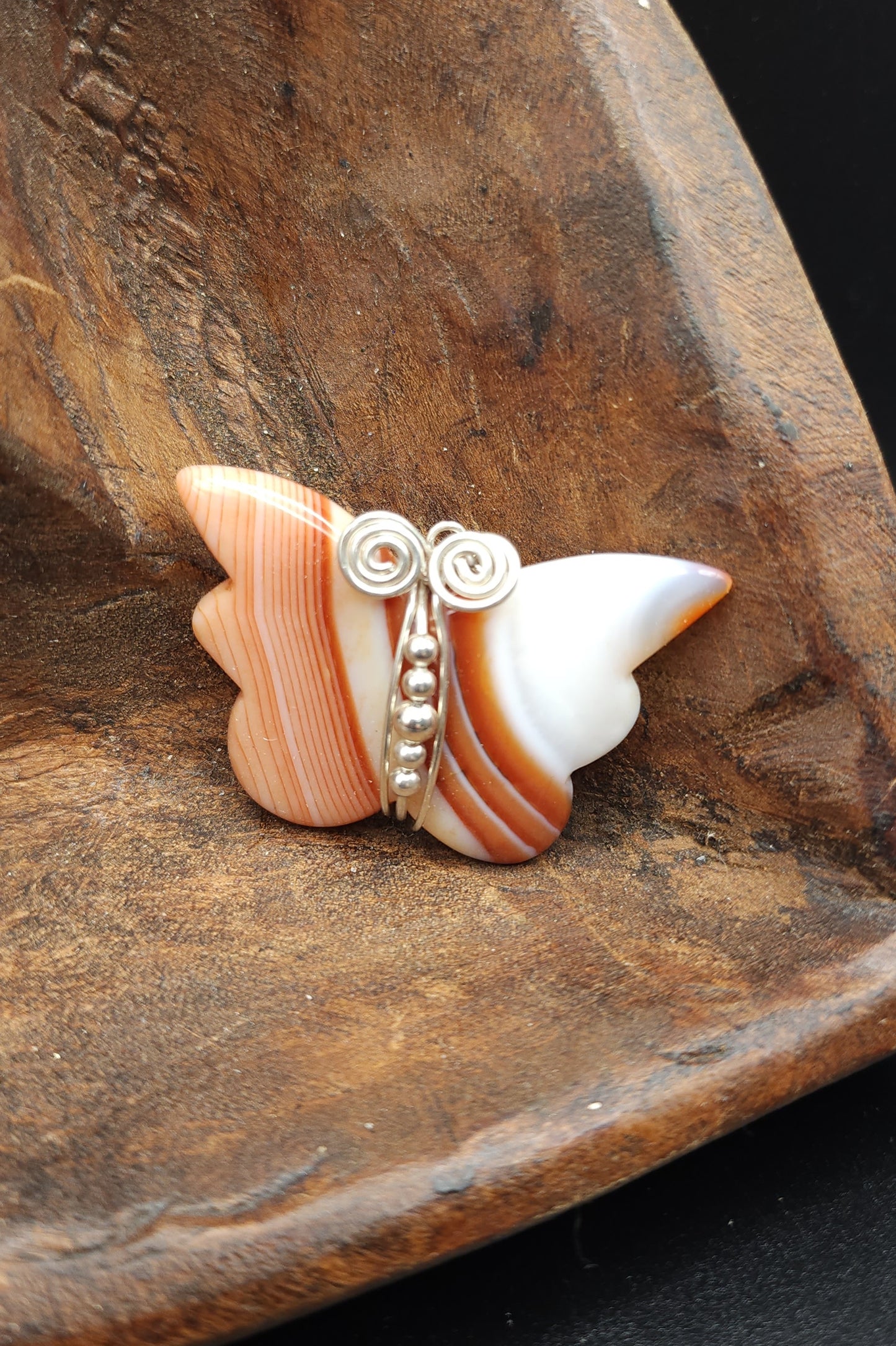 Carnelian Butterfly Pendant