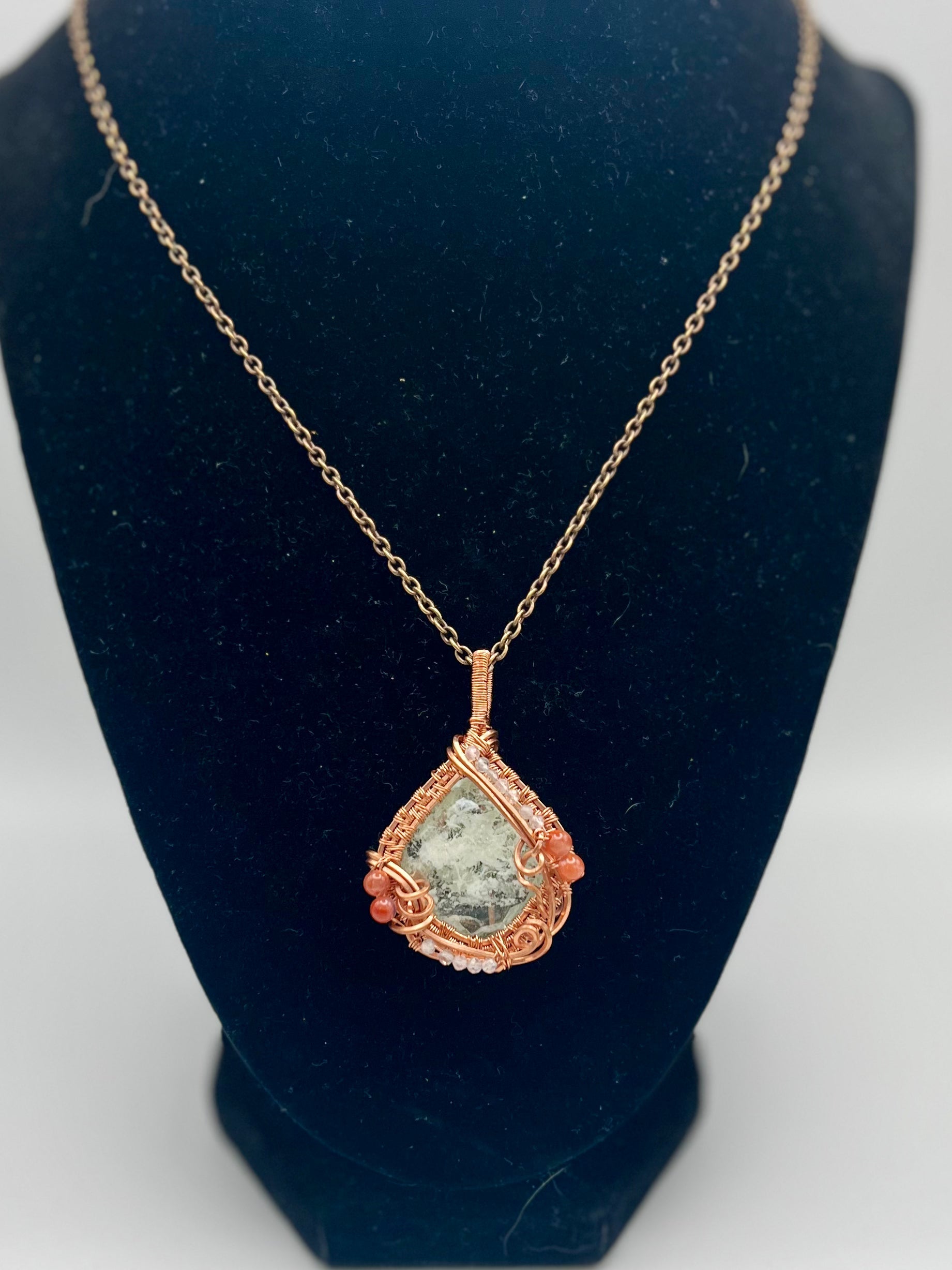Plume Agate Crystal Pendant