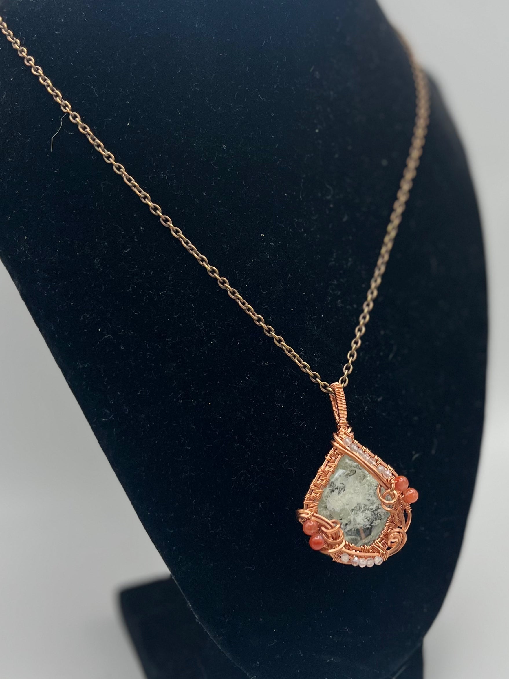 Plume Agate Crystal Pendant