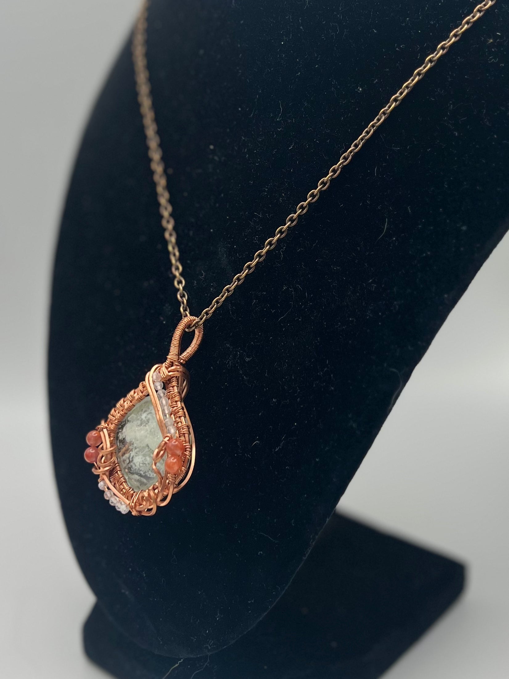 Plume Agate Crystal Pendant