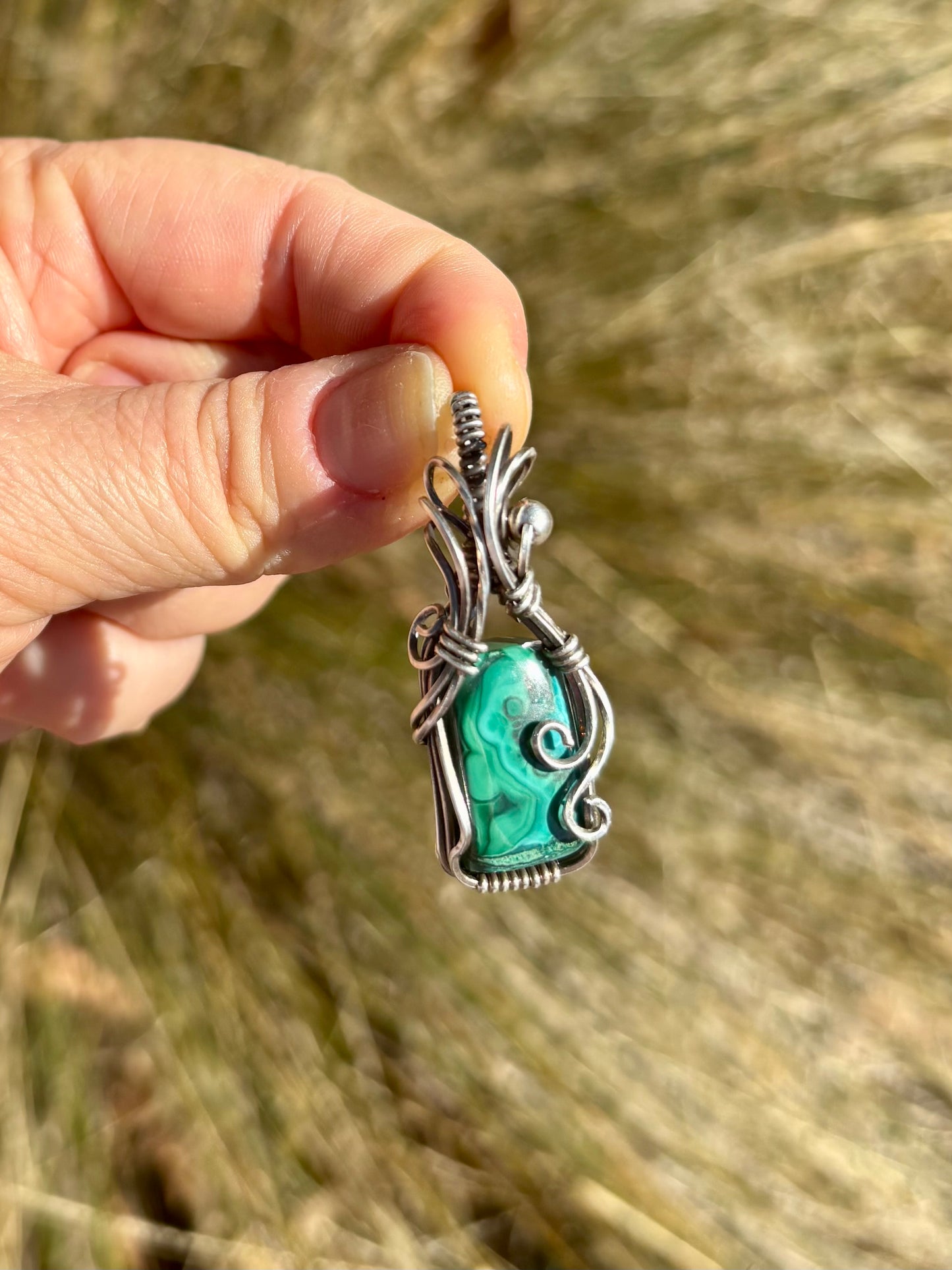 Malachite and Sterling Silver Pendant