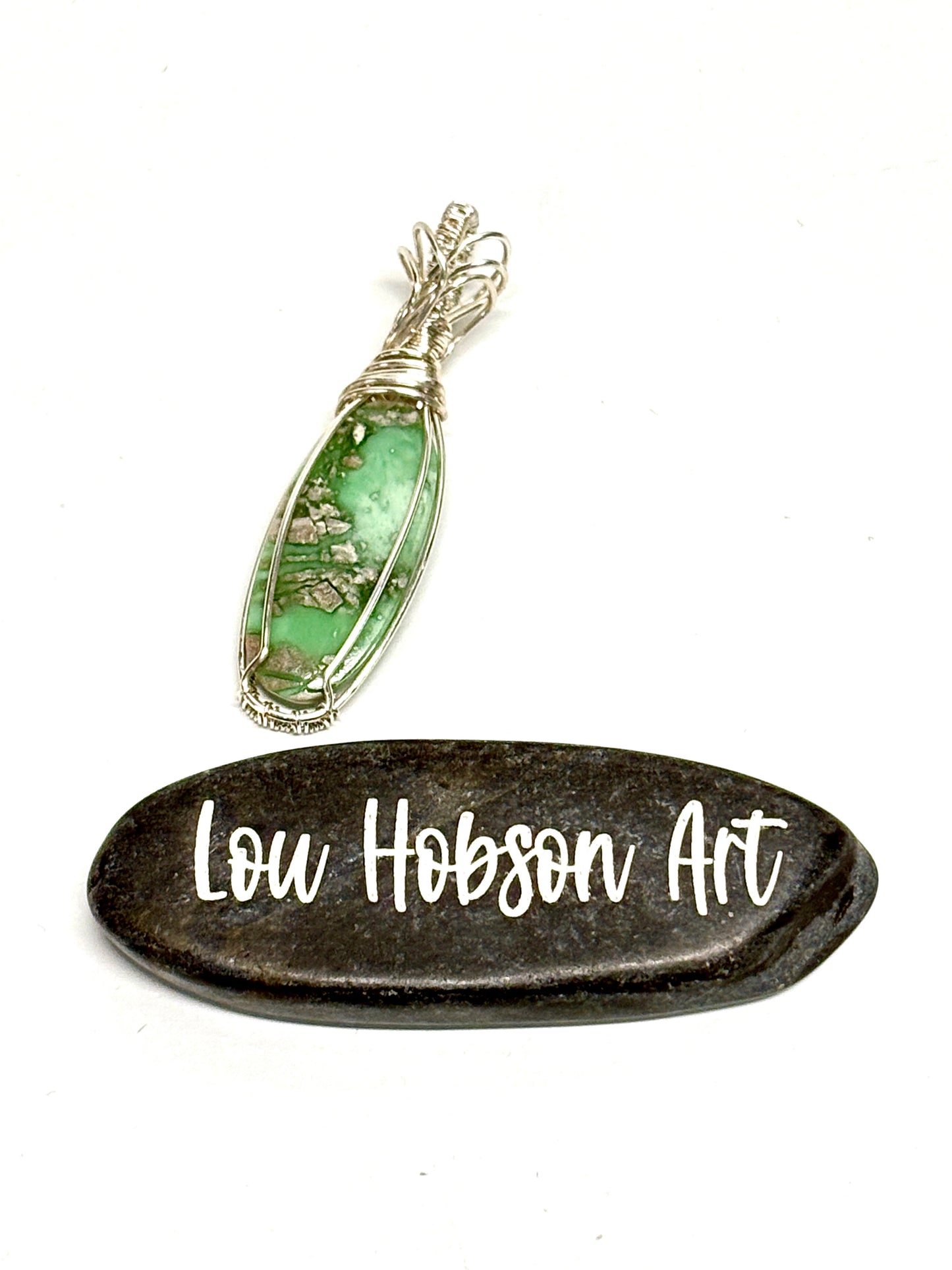 HANDMADE Variscite Wire Wrapped Elegant Pendant, Artisan Jewelry Gift for Her