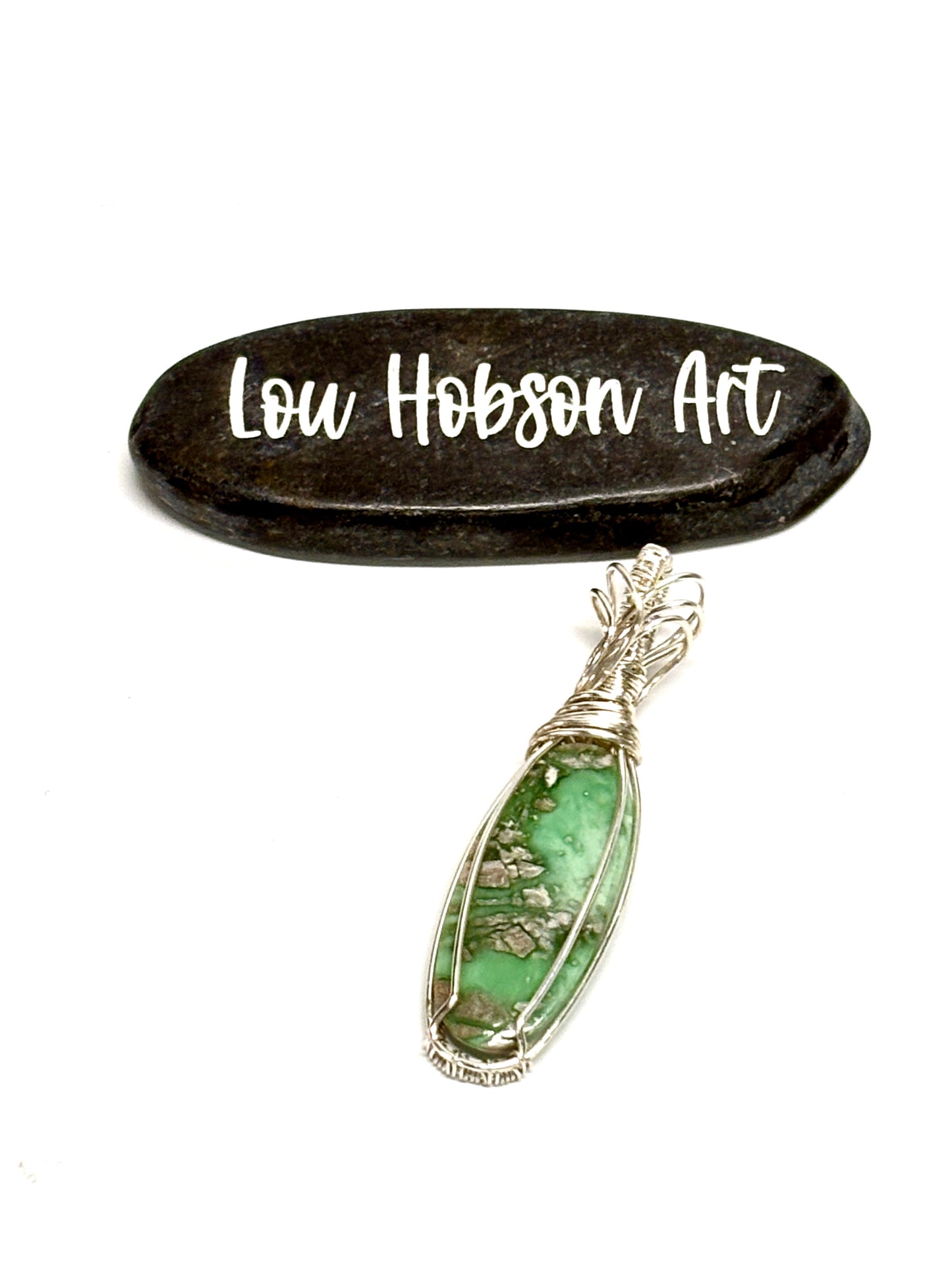 HANDMADE Variscite Wire Wrapped Elegant Pendant, Artisan Jewelry Gift for Her
