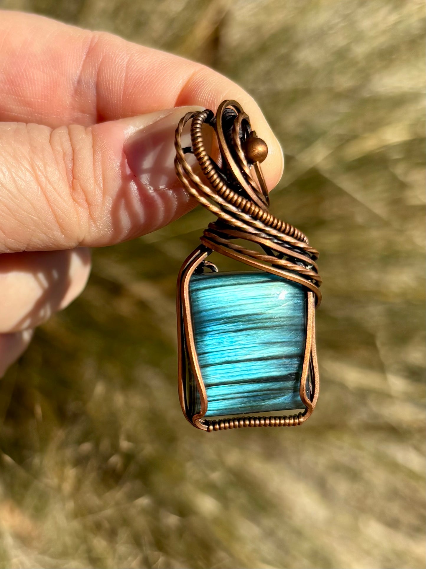 Labradorite and Copper Pendant