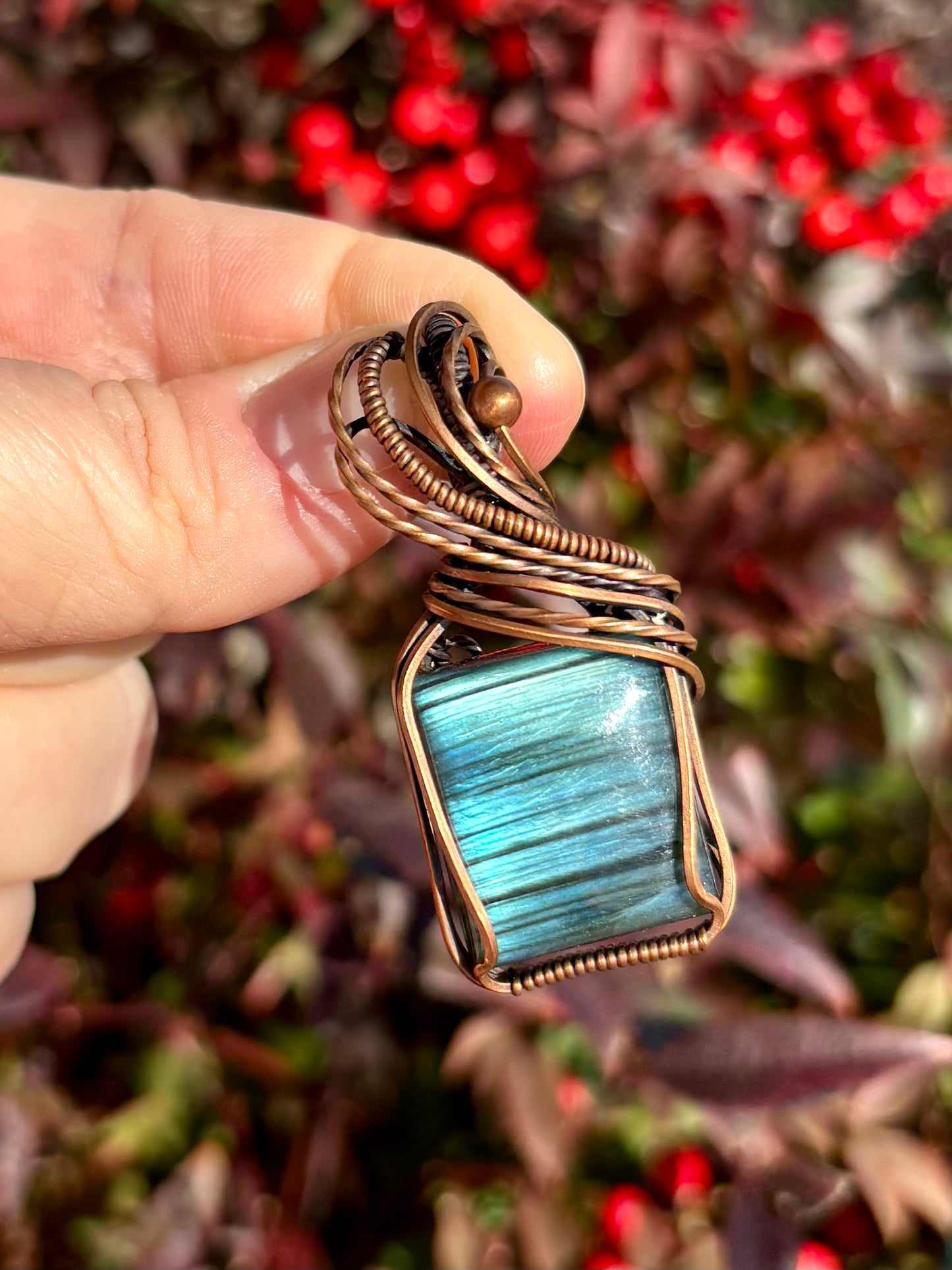 Labradorite and Copper Pendant