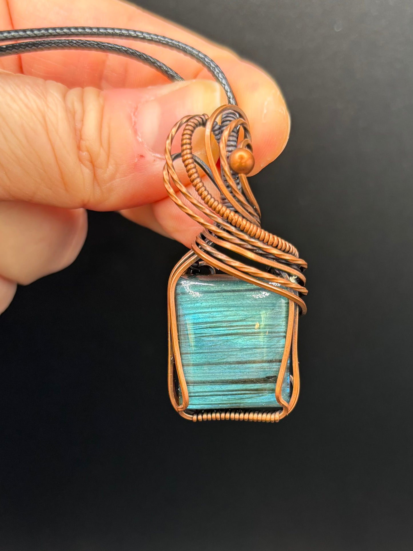 Labradorite and Copper Pendant