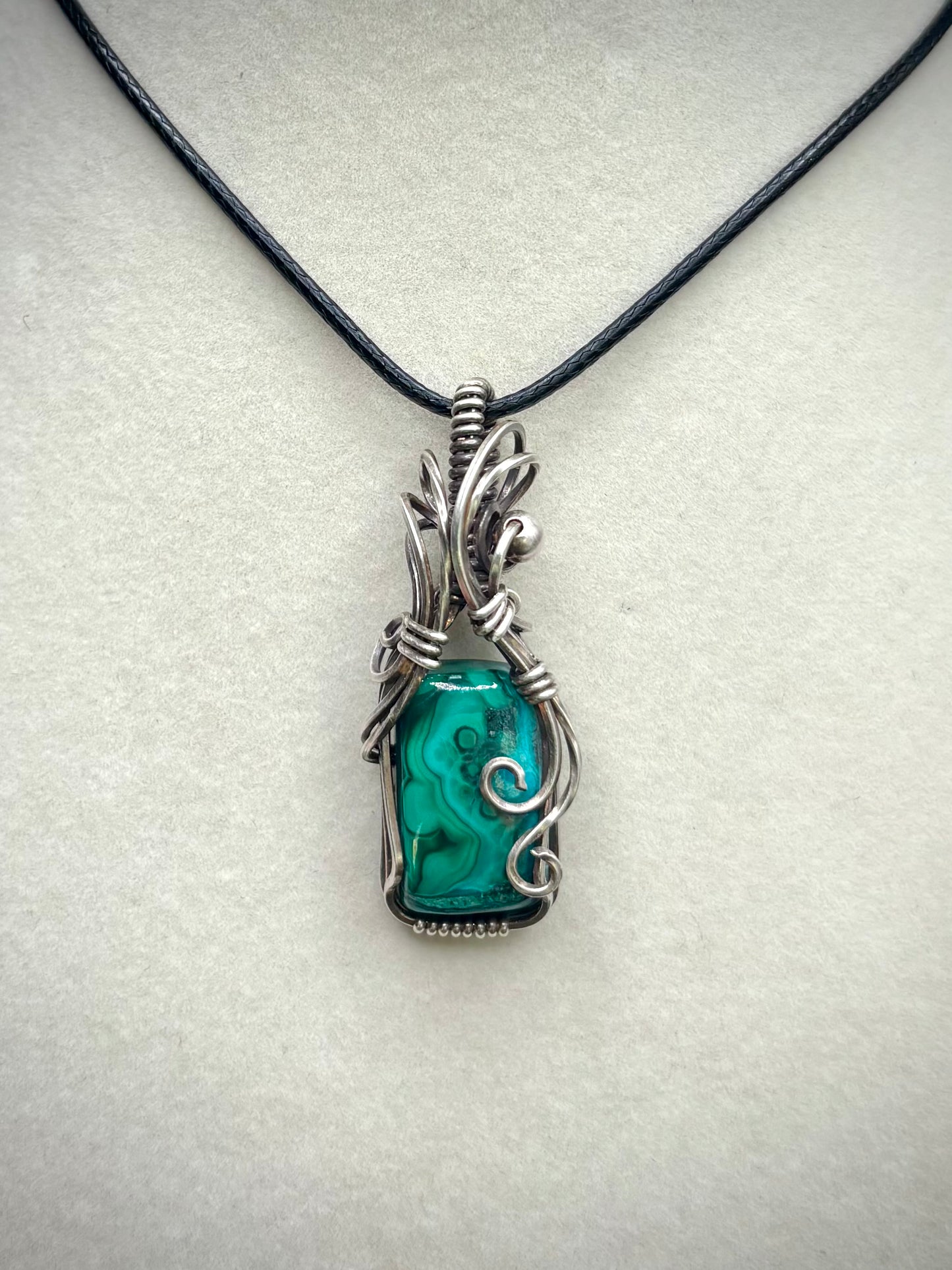 Malachite and Sterling Silver Pendant