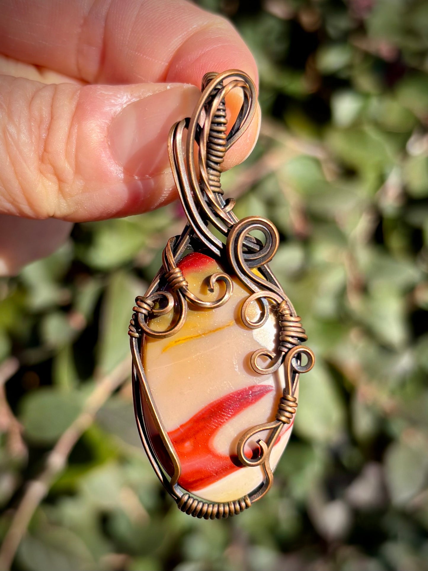 Mookaite and Copper Pendant