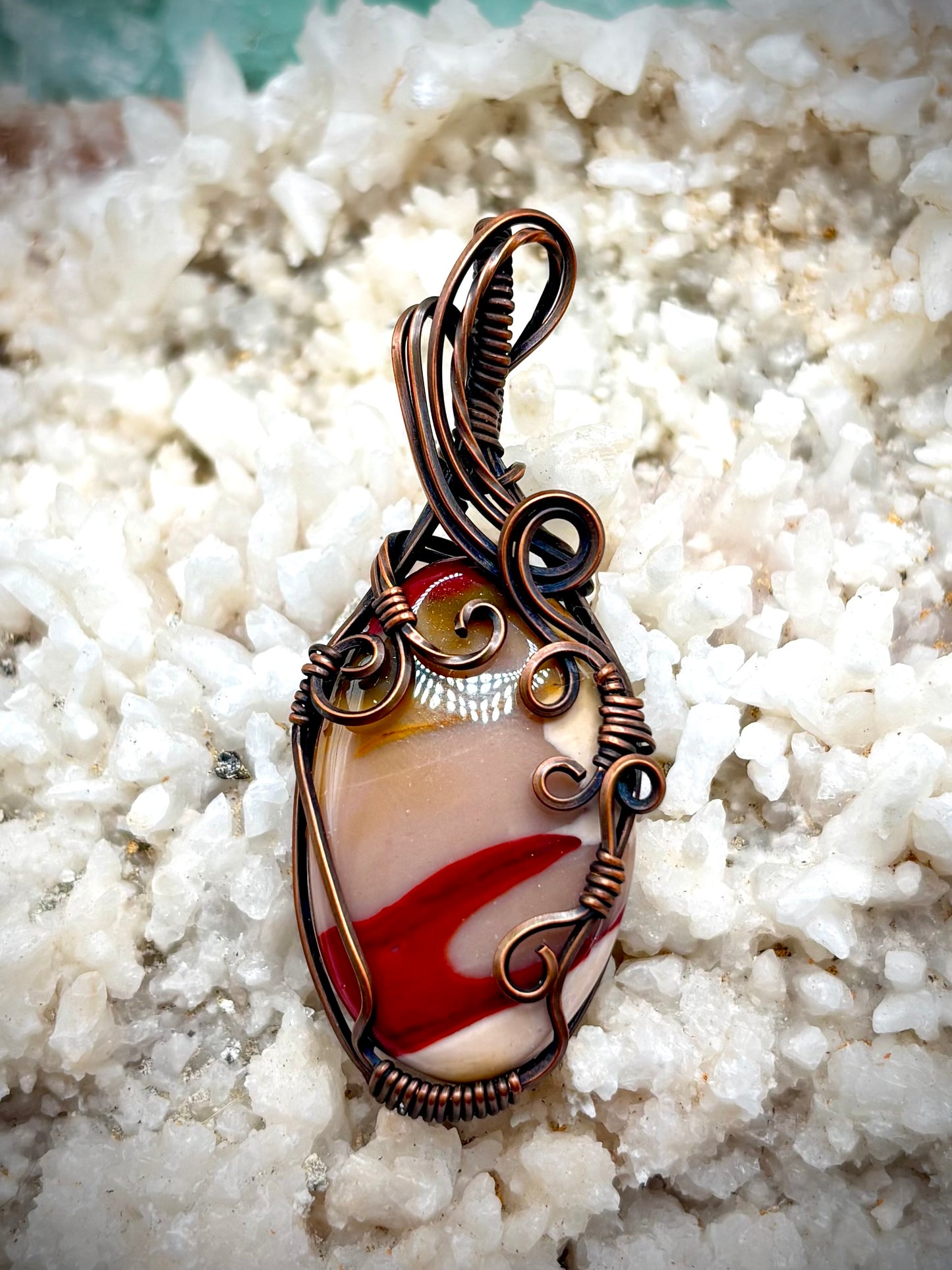 Mookaite and Copper Pendant