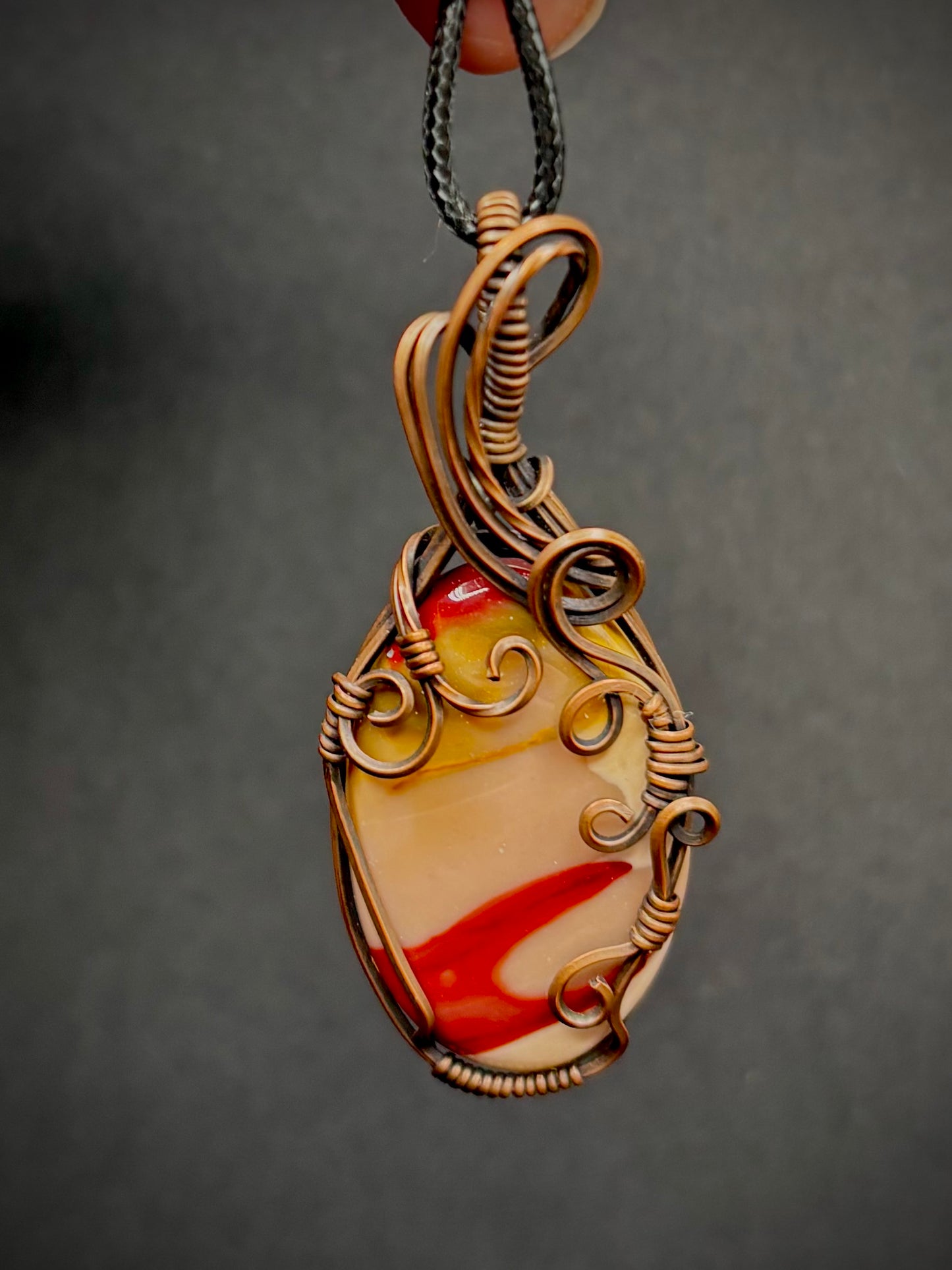 Mookaite and Copper Pendant