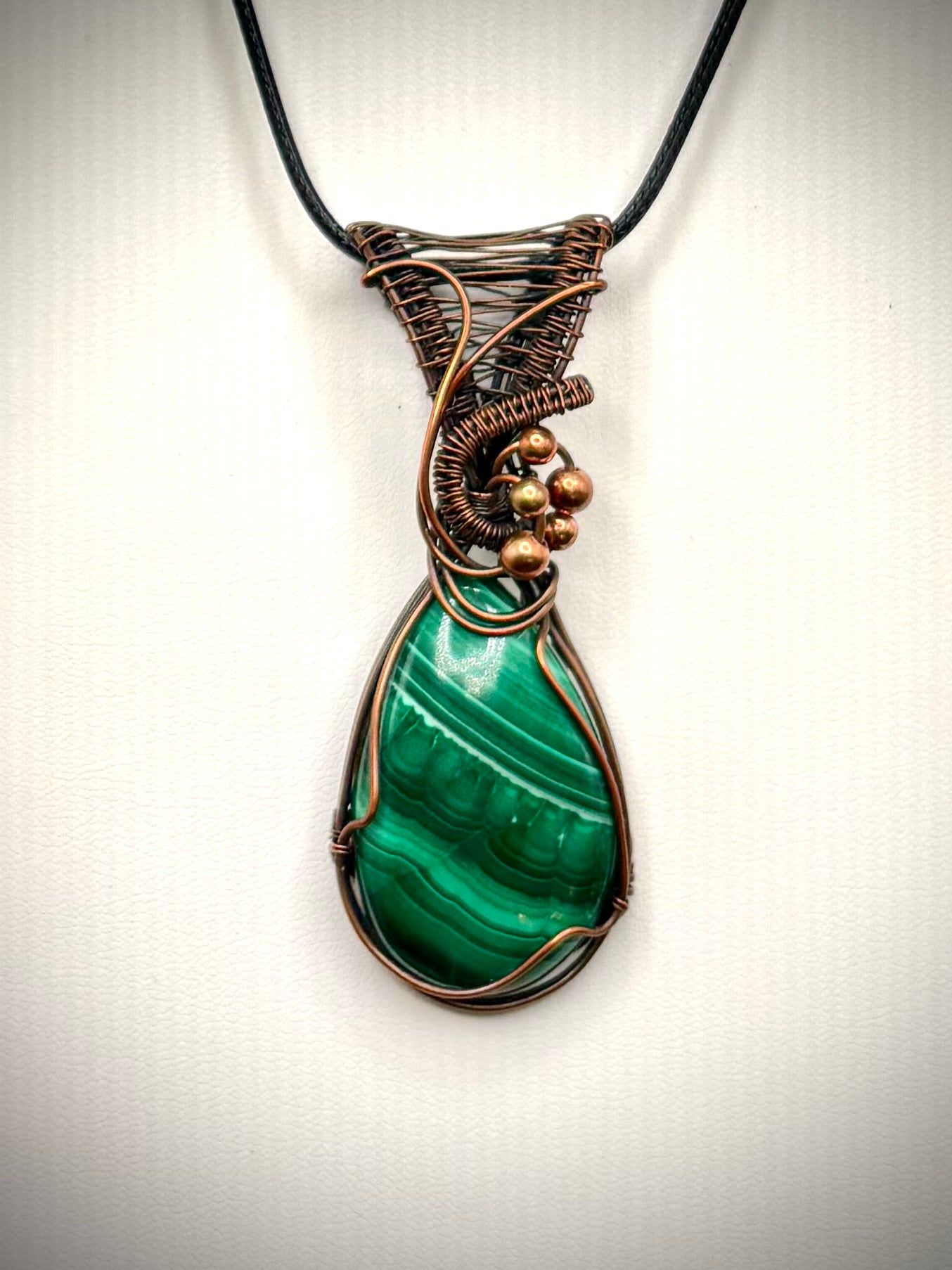 Malachite and Copper Pendant