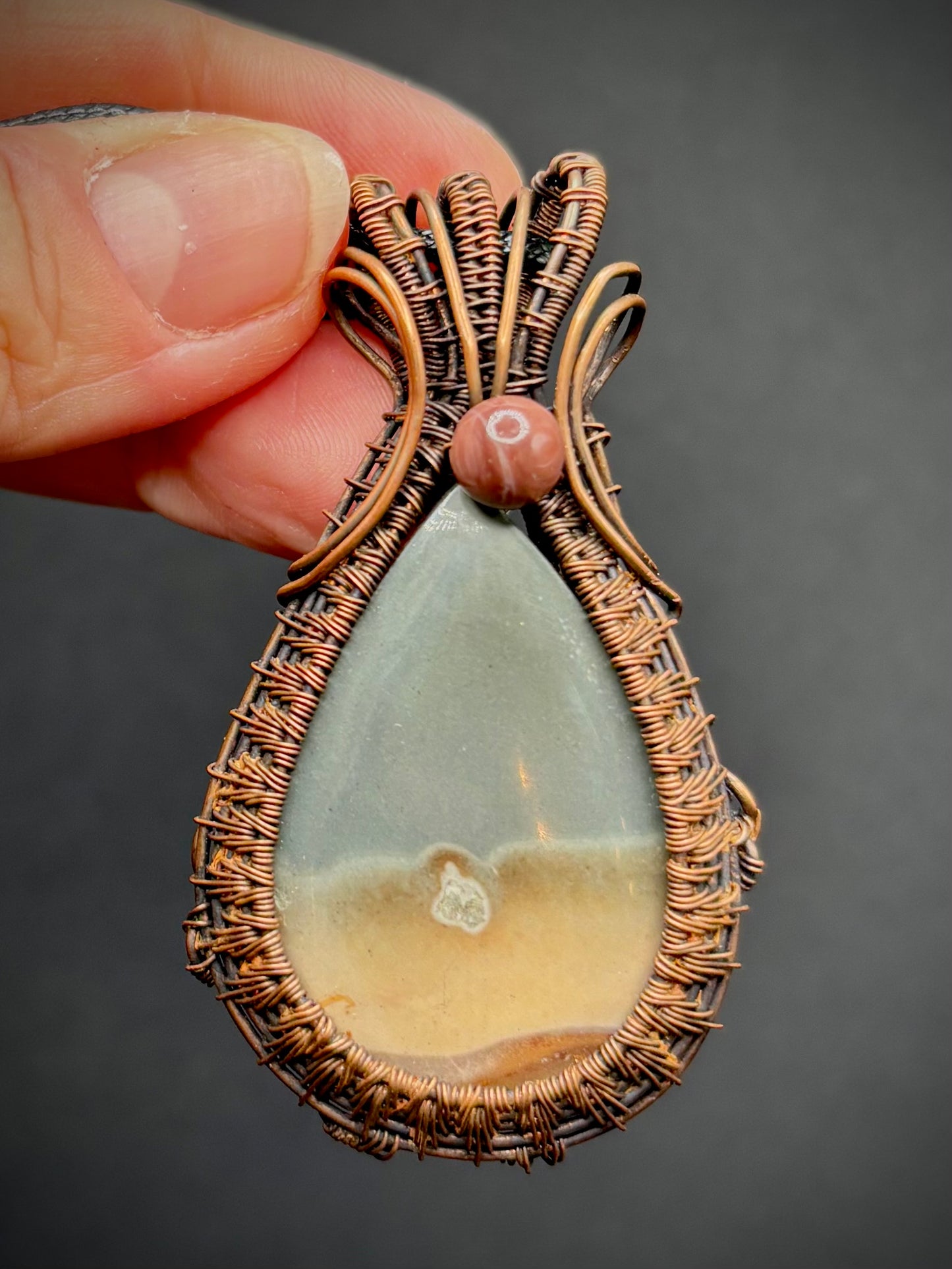 Polychrome Jasper and Copper Pendant