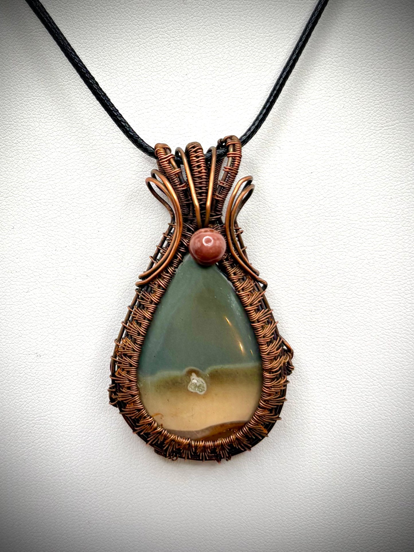 Polychrome Jasper and Copper Pendant