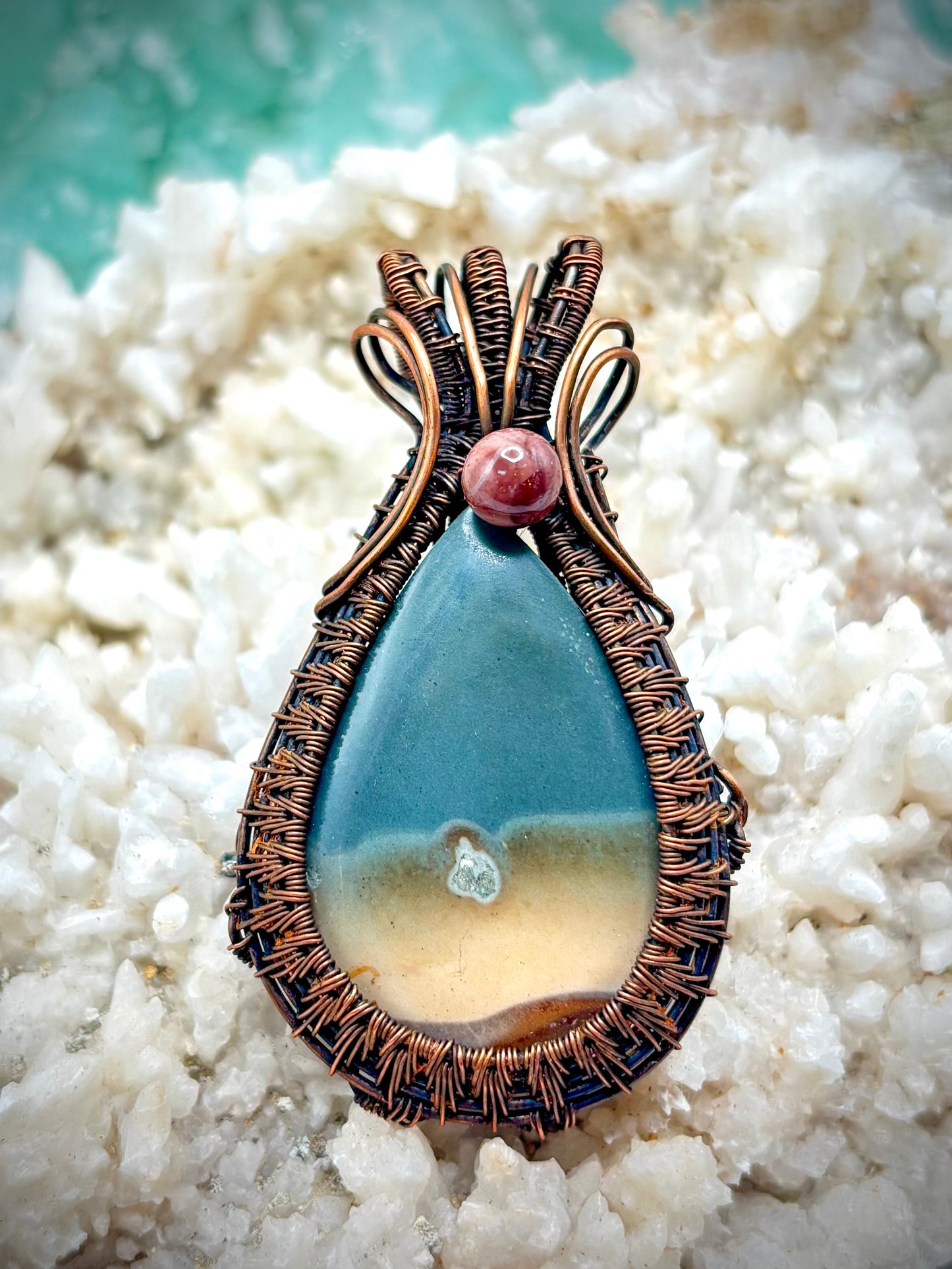 Polychrome Jasper and Copper Pendant