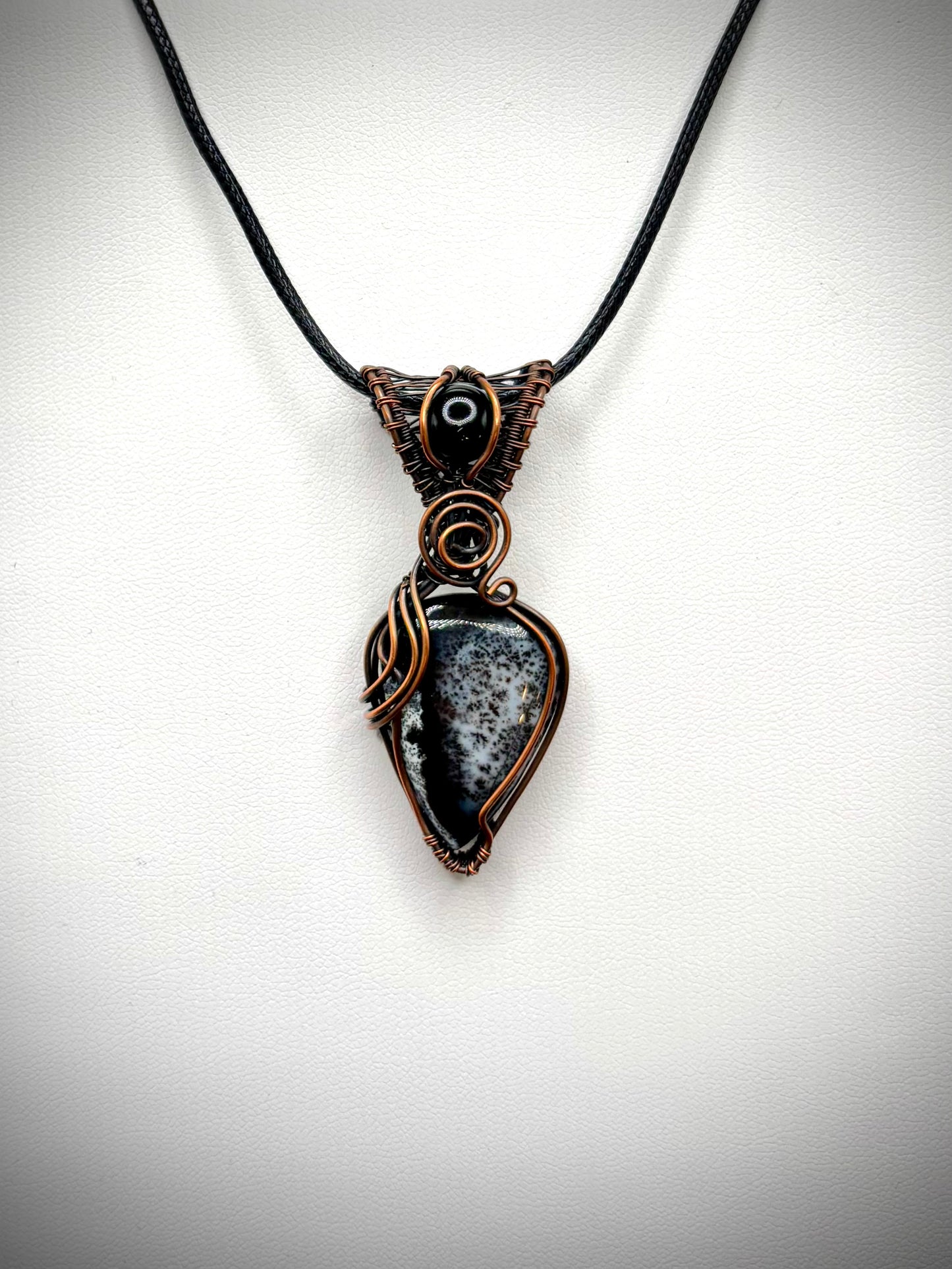 Dendritic Agate and Copper Pendant