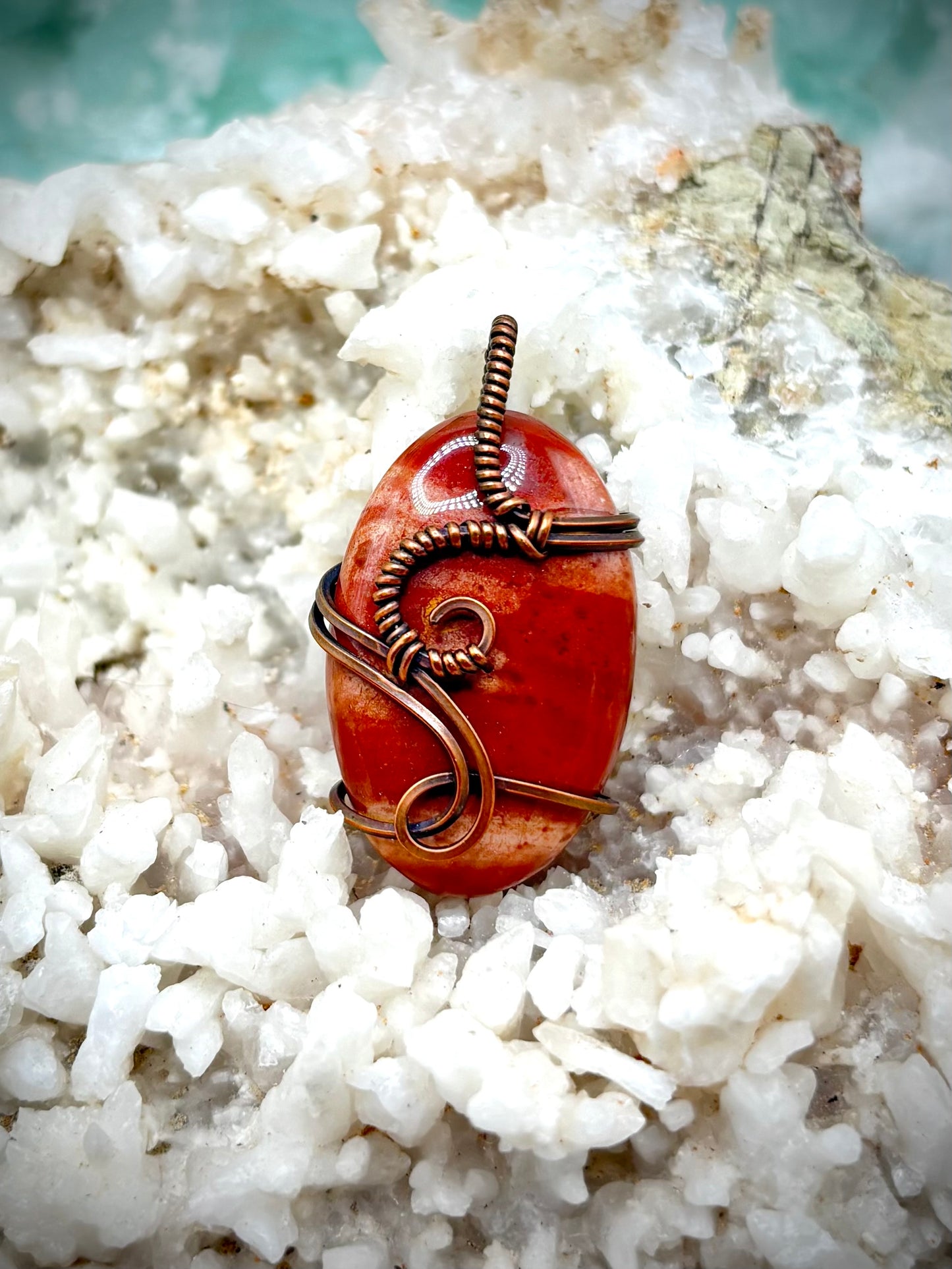 Red Jasper and Copper Pendant