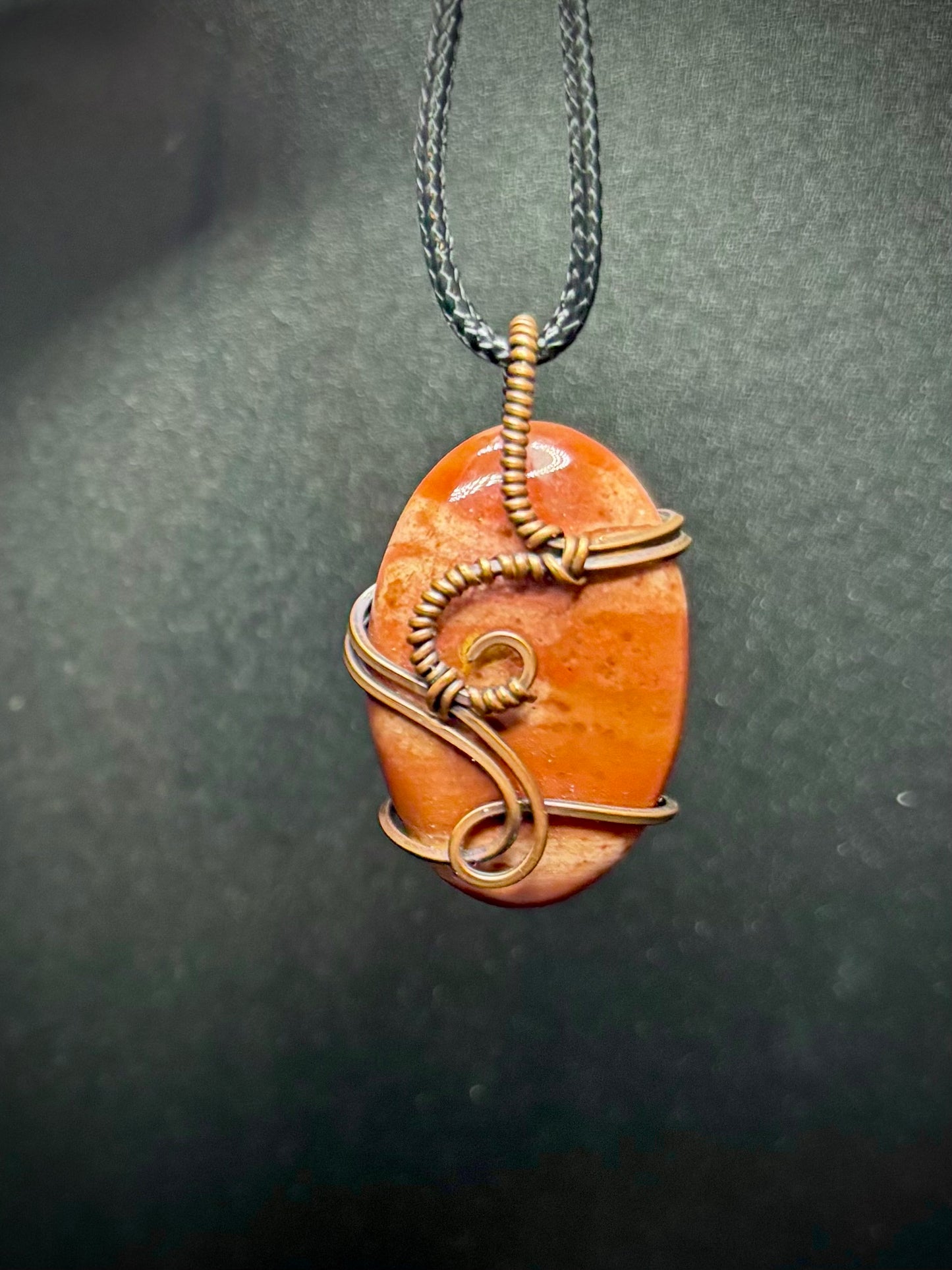 Red Jasper and Copper Pendant