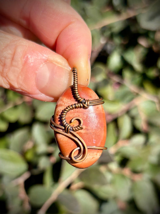 Red Jasper and Copper Pendant