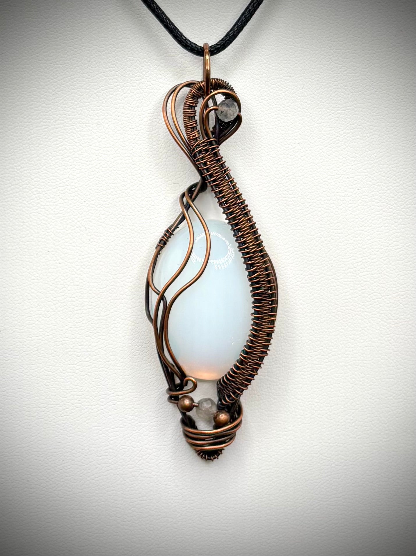 Sea Glass Opal and Copper Pendant