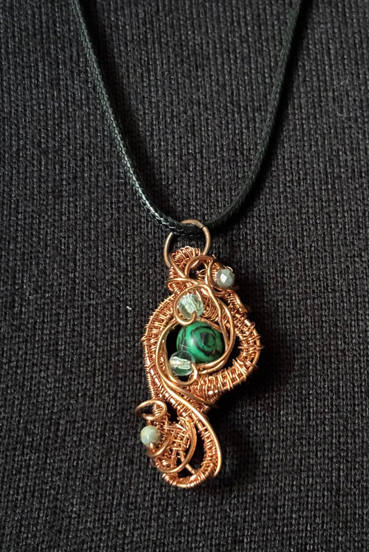 Malachite bead pendant