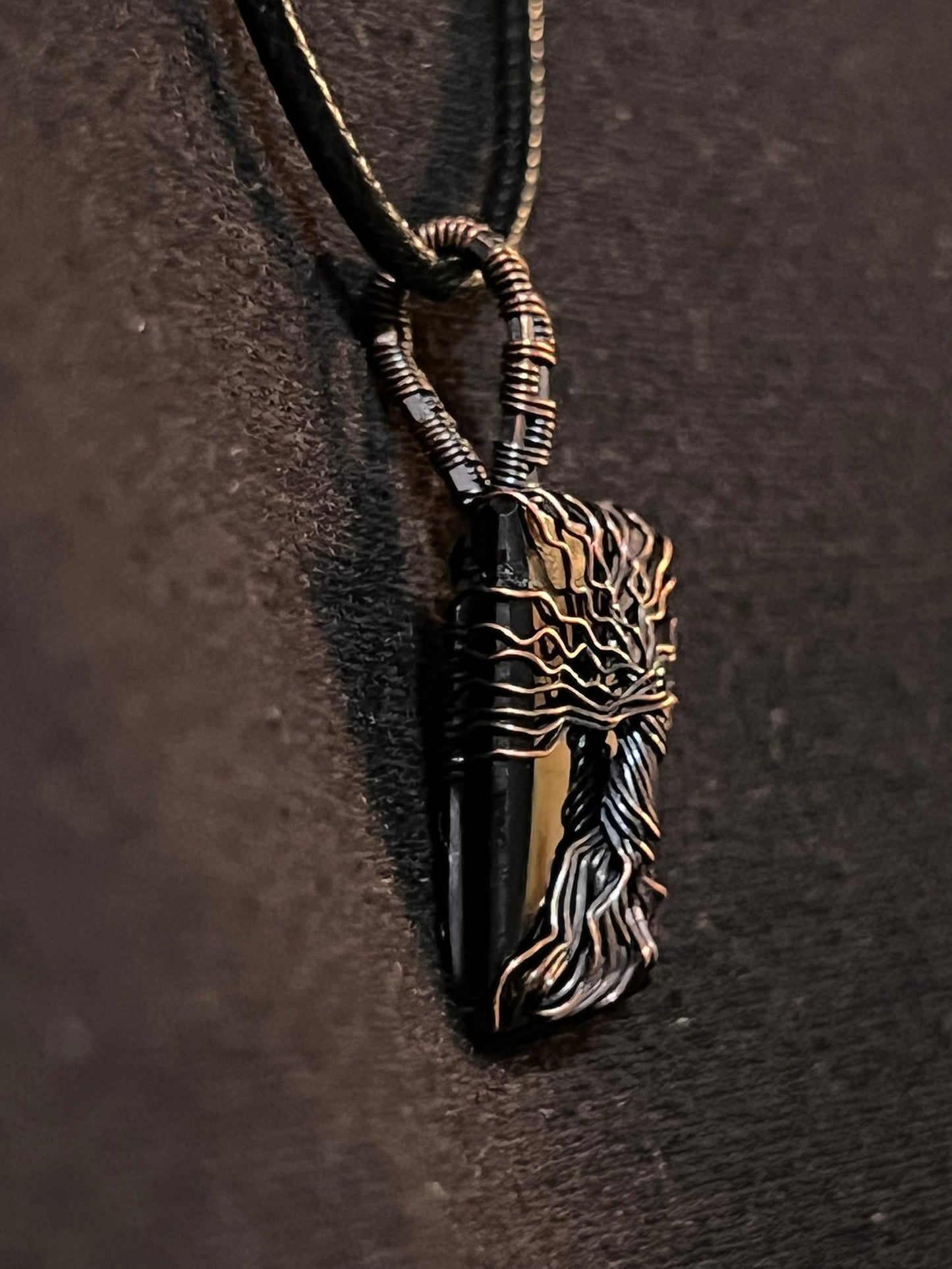 Bailey-Obsidian Tree of Life in Oxidized Copper