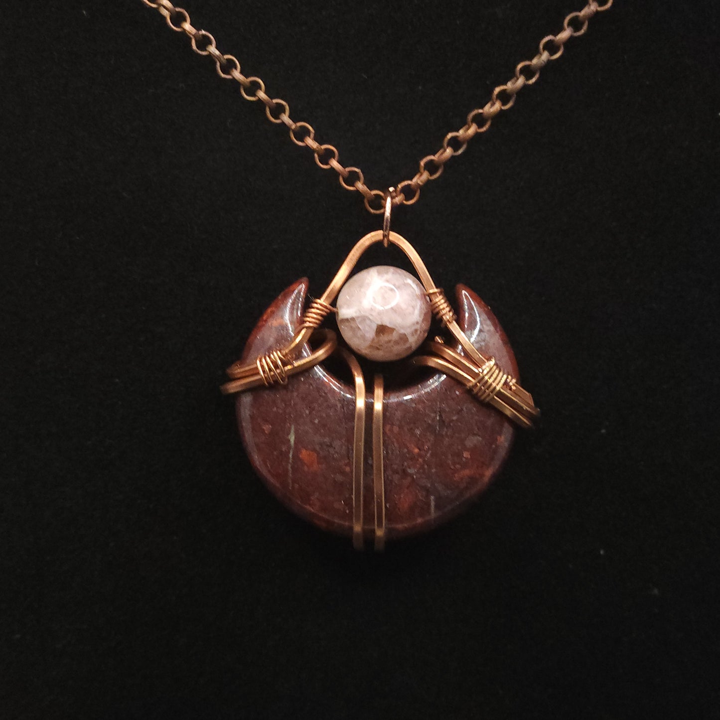 Red Jasper Moon Pendent